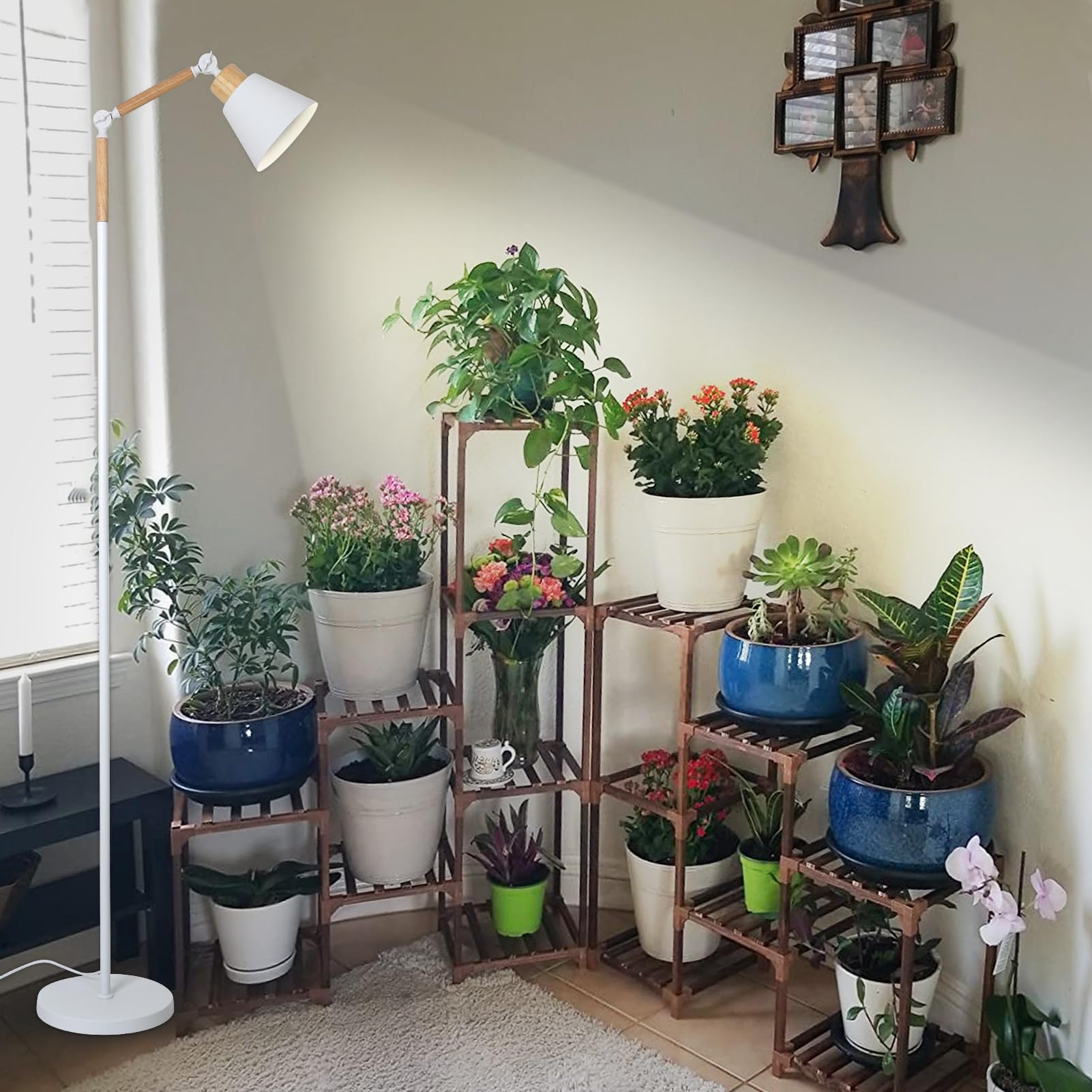 HMVPL Grow Lights for Indoor Plants Full Spectrum, Plant Lights for Indoor Growing with 20W COB Grow Light Blub, 4/8/12H Timer, Standing Tall Grow Lamp for Middle Large Plants(75'', Height Adjustable)