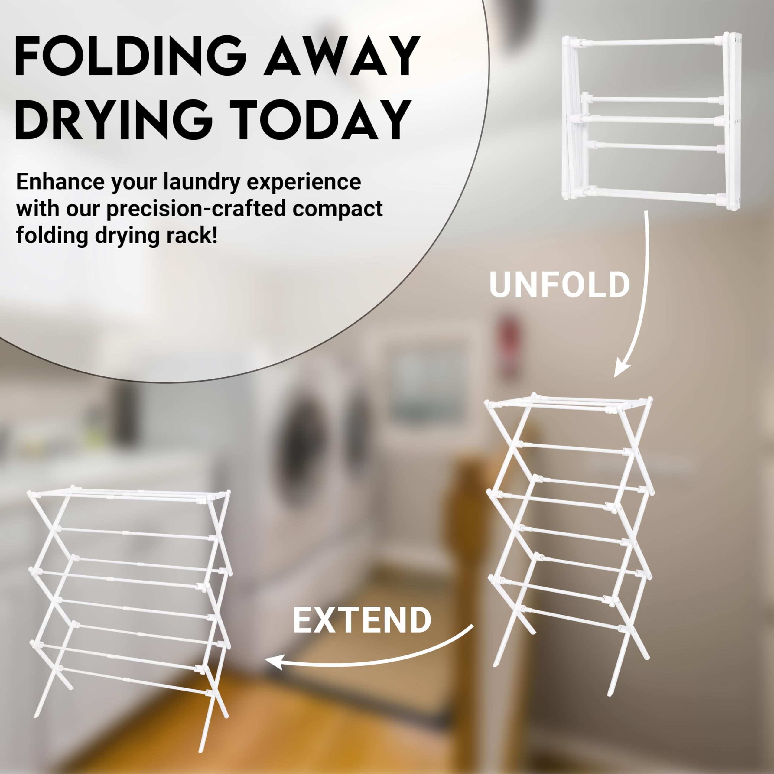 ZOES HOMEWARE Clothes Drying Rack | Foldable Drying Rack Clothing for Laundry | Small Collapsible Portable Dryers for Laundry | Use for Indoor & Outdoor | Black 37.5"x29"x12"