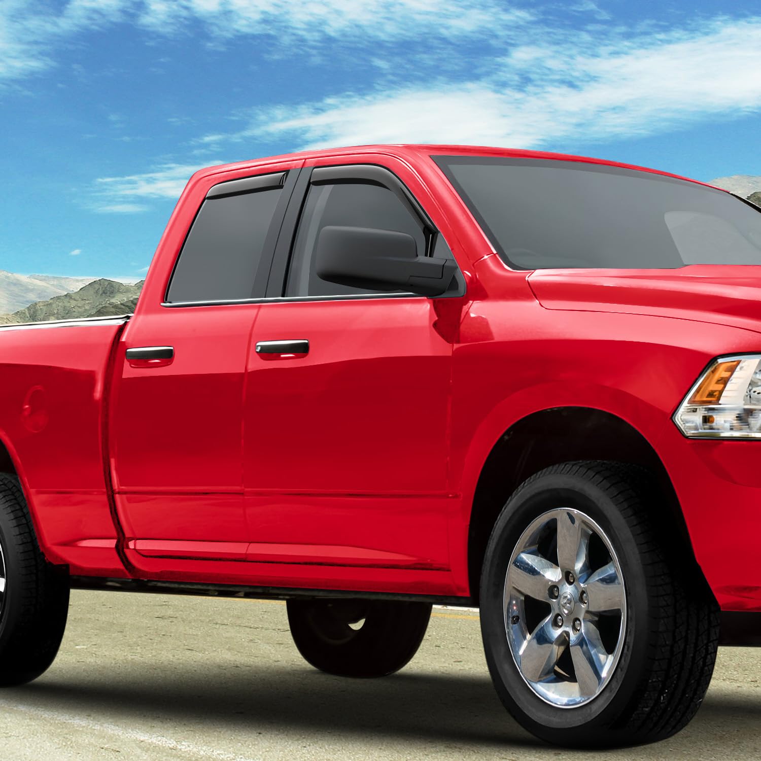 Voron Glass in-Channel Extra Durable Rain Guards for Trucks Chevrolet (Chevy) Silverado/GMC Sierra 2014-2018 Crew Cab, Window Deflectors, Vent Window Visors, 4 Pieces - 220009