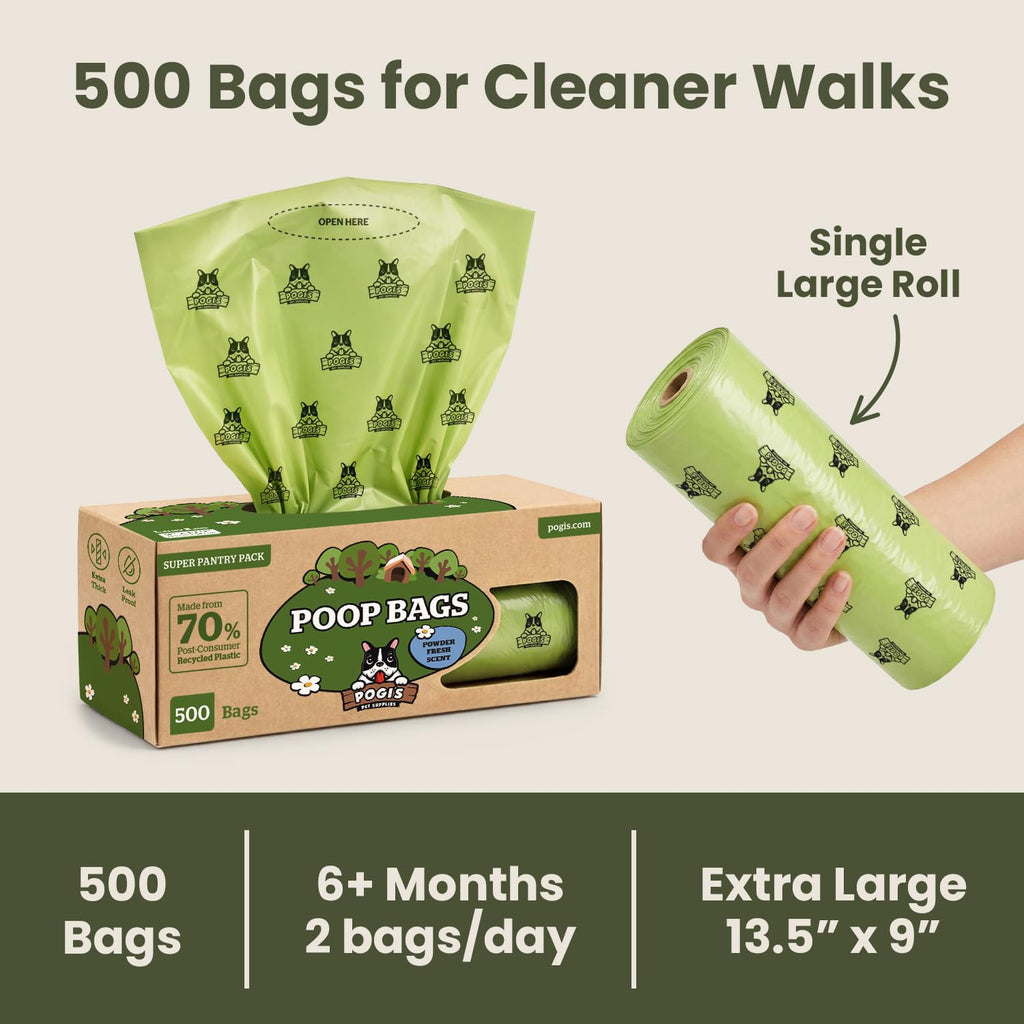 Pogi’s Dog Poop Bags – Leak-Proof & Extra Thick Pet Waste Bags (Fresh Scent, 10 Rolls, 150-Count)