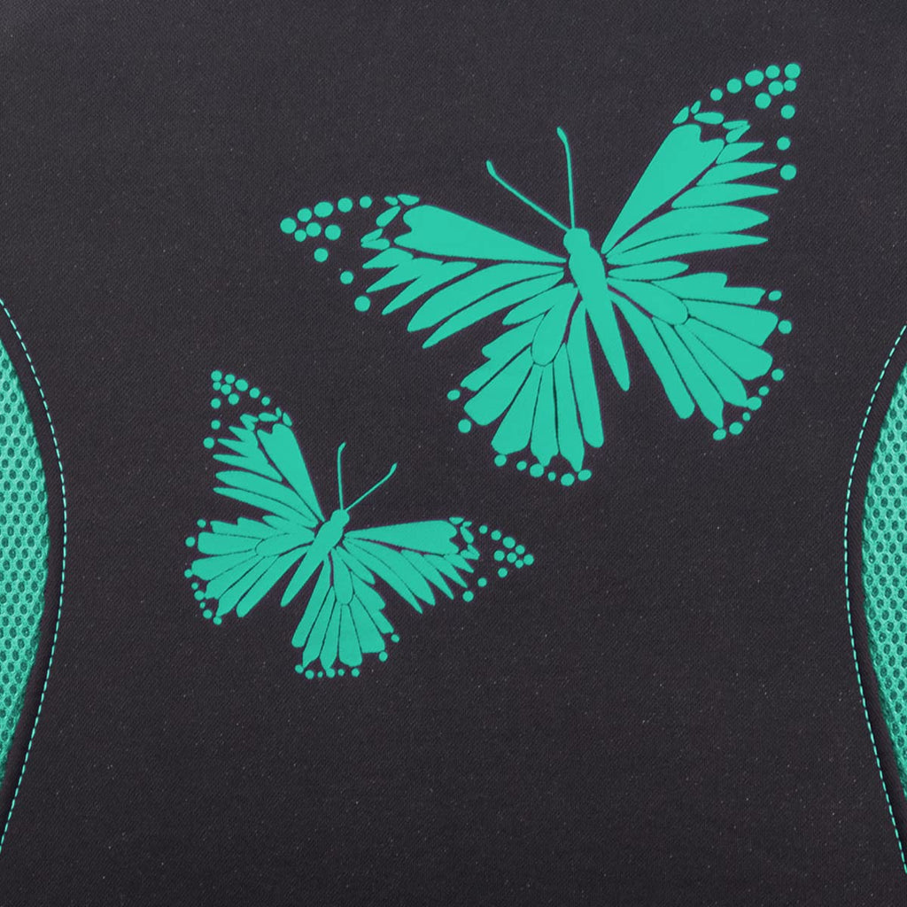 Flying Banner Butterfly car seat Covers ful Set Fashion Universal Lady Woman Female Rear Bench Split Colorized (2 Fronts, Mint Blue)