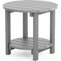 YEFU Adirondack Side Table, 18" Double Outdoor Side Table, Poly Lumber end Table, Weather Resistant for Indoor, Patio, Pool, Porch, Backyard-Black