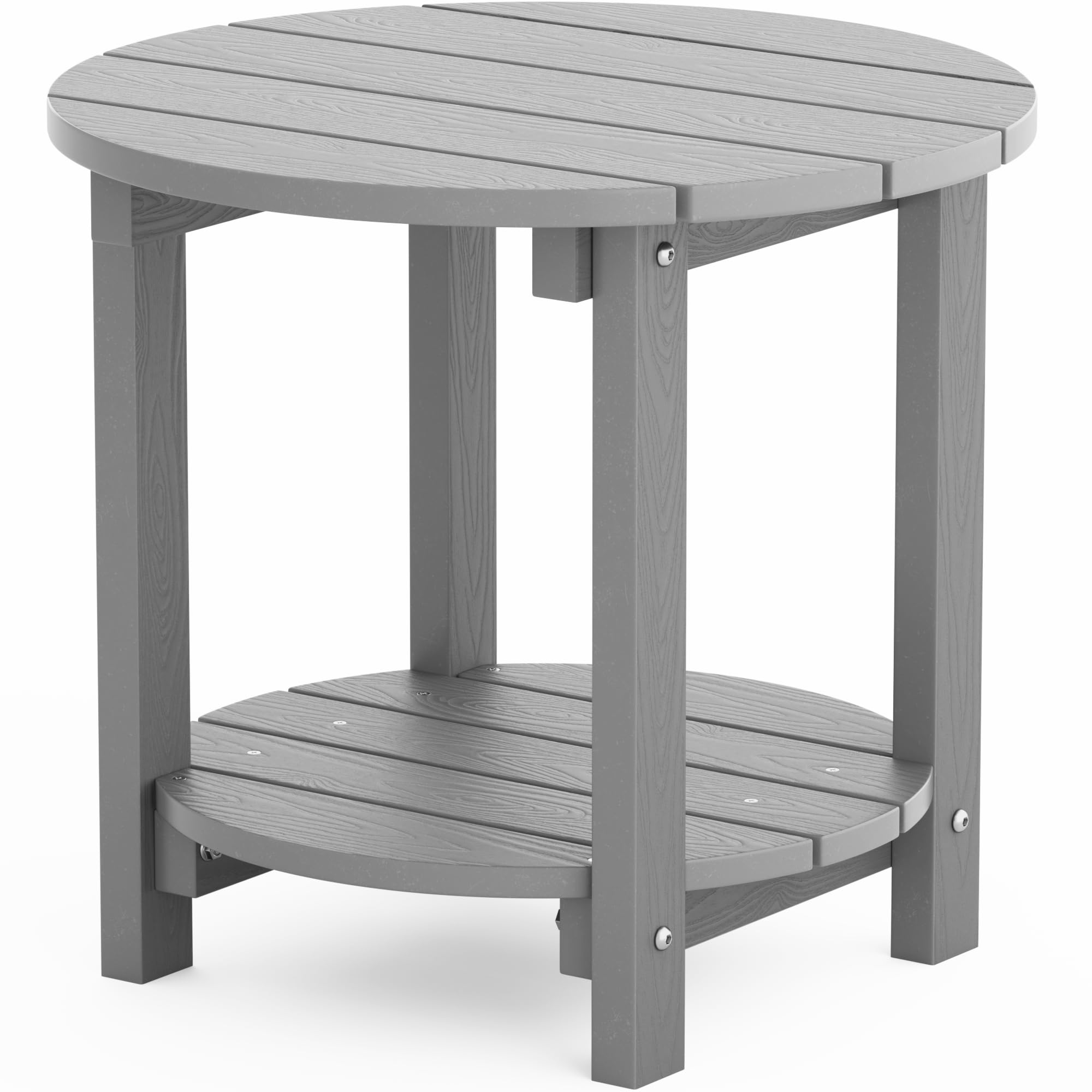 YEFU Adirondack Side Table, 18" Double Outdoor Side Table, Poly Lumber end Table, Weather Resistant for Indoor, Patio, Pool, Porch, Backyard-Black