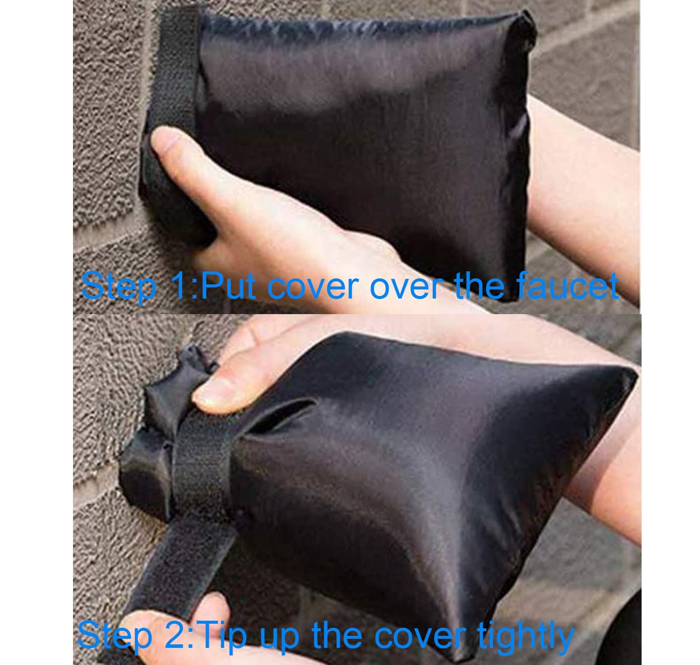 Outdoor Faucet Covers for Winter Freeze Protection, Upgraded Thicken 8.5" H x 6.1" W Outside Garden Faucet Socks for Winter Waterproof Reusable Hose Bibs Insulated Spigot Cover, 2 Pack Black