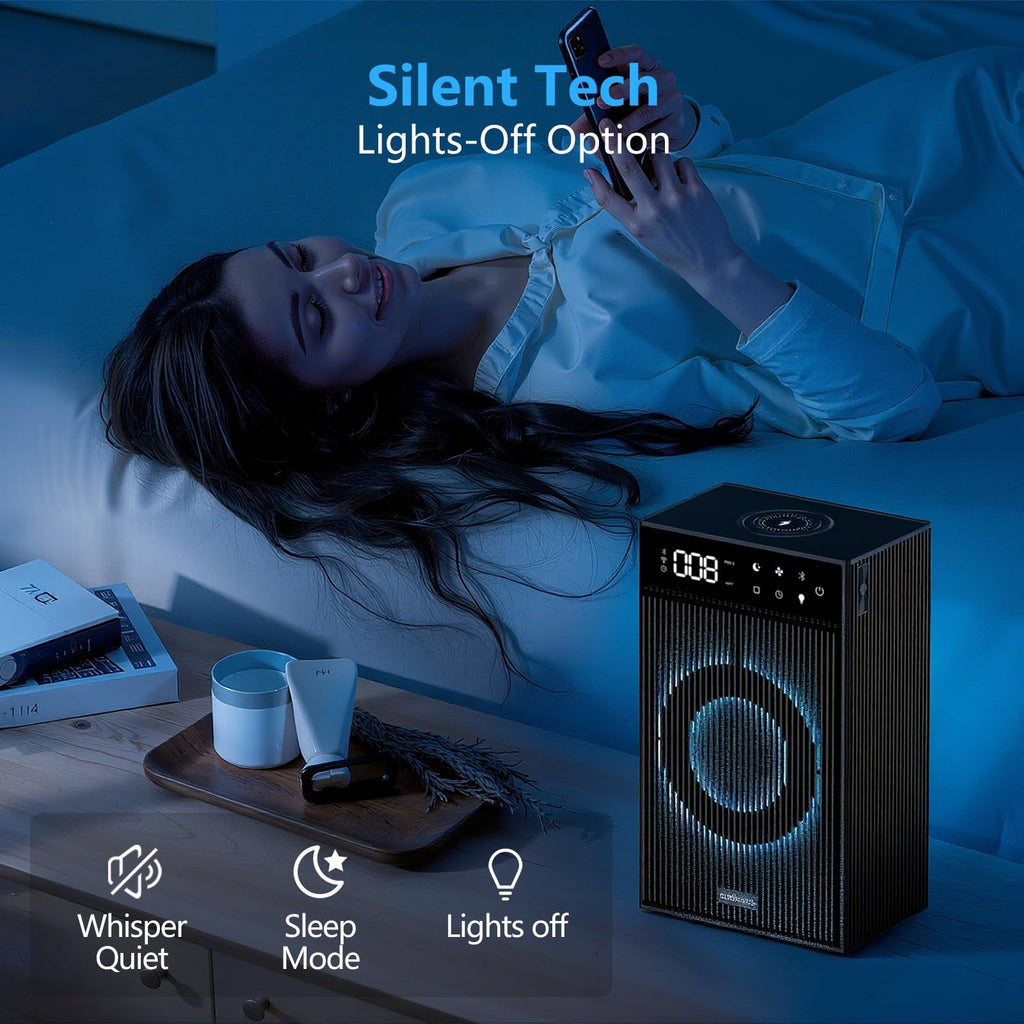 CleanForce Rainbow Cube | World’s First 4-in-1 Space-saving Air Purifier with Bluetooth Speaker, Wireless Charger & Aroma Diffuser | Swiss Tech，over 900ft² Coverage | Ultra-Quiet