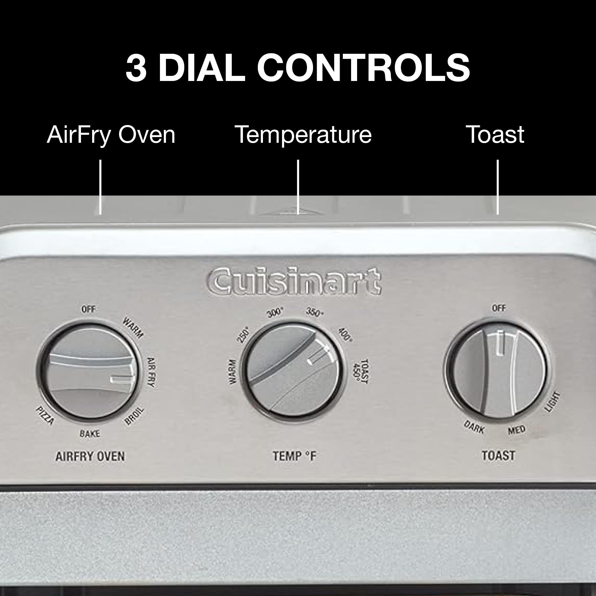 Cuisinart Air Fryer + Convection Toaster Oven, 8-1 Oven with Bake, Grill, Broil & Warm Options, Stainless Steel (TOA-70C)