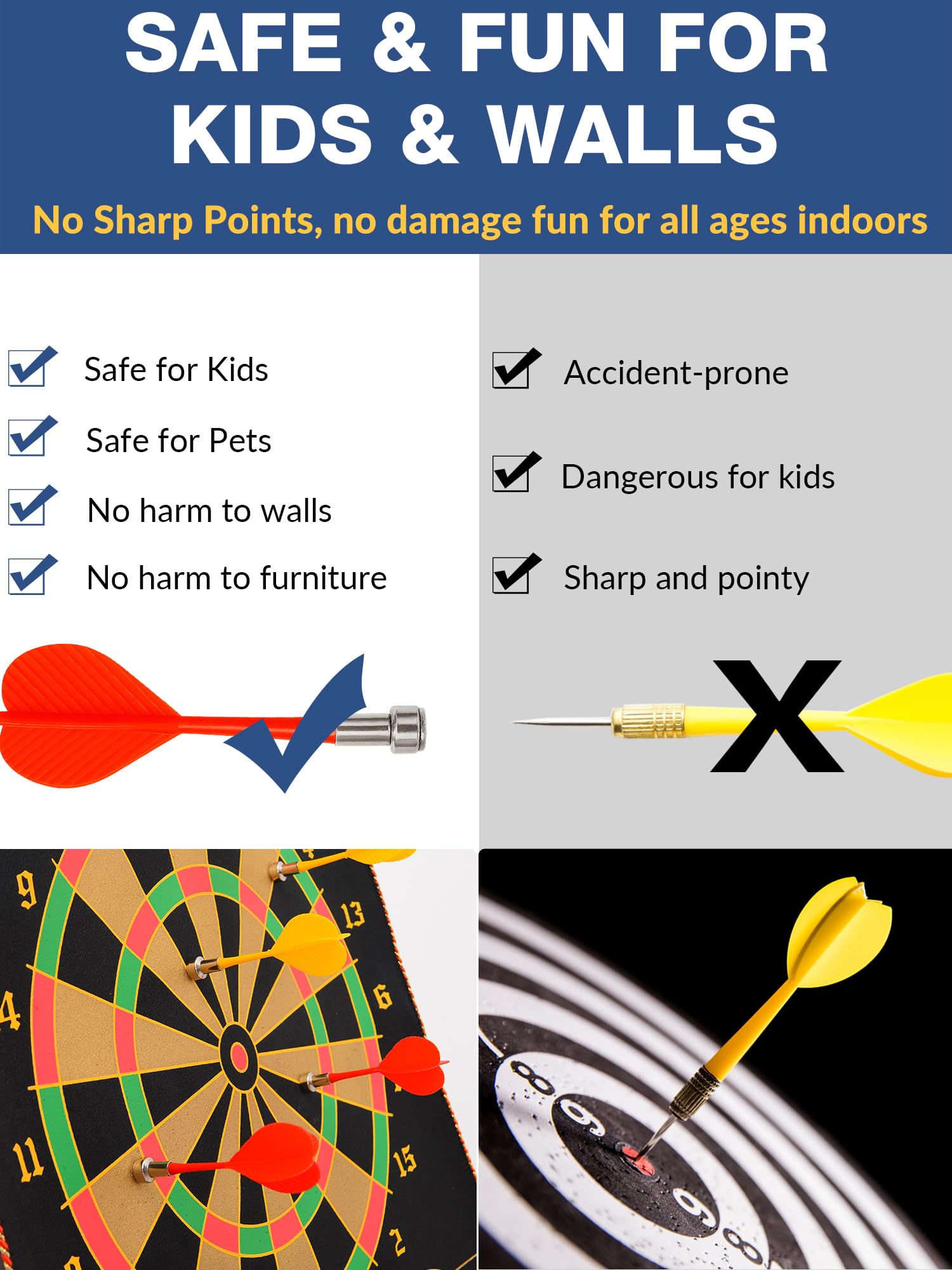 Magnetic Dart Board for Kids, Teens, Adults, Double-Sided Roll-Up Dart Board Games for Kids Age 3-18 with 12 Magnetic Darts, Indoor Outdoor Boys Toys for Backyard, Gifts for Teen Boys