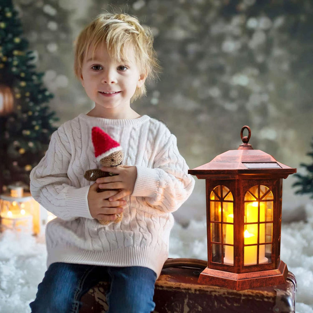 Solar Lantern Outdoor, Outdoor Hanging Candle Lanterns LED Lights - PVC Waterproof Solar Lights Decorative Lantern Lights for Table,Outdoor,Party…