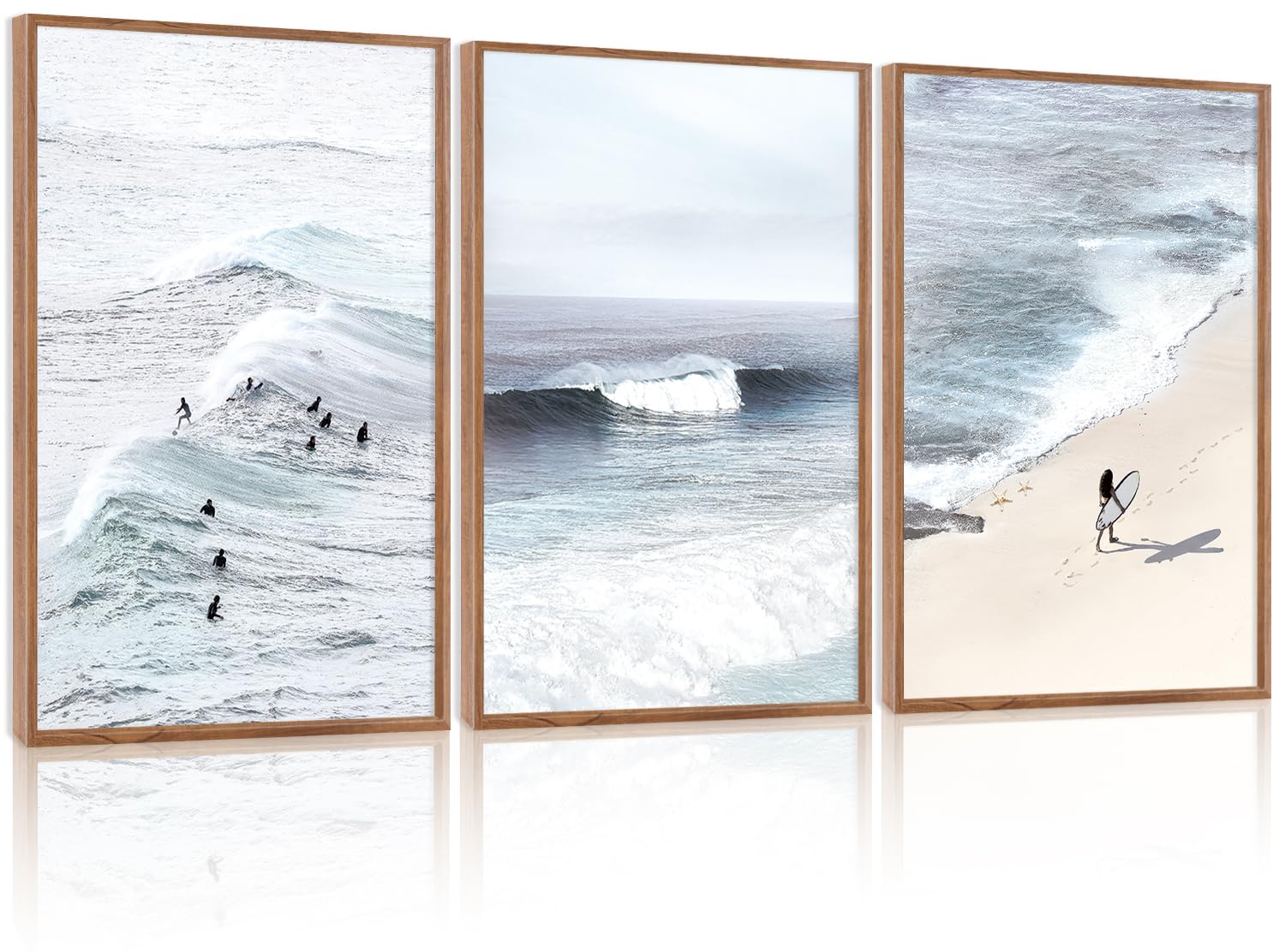 CHDITB Abstract Modern Framed Canvas Wall Art Set, Contemporary Artwork for Home Decor, Neutral Pastel Illustration Wall Painting, Nordic Minimal Zen Art Prints for Living Room Office-16 x24 x3