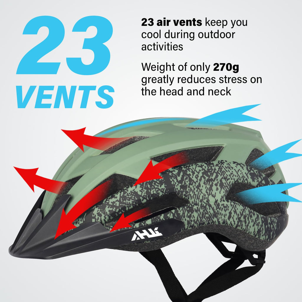 Youth Adult Road Bike Helmet, Men Women Adjustable Mountain Bicycle Helmet with Detachable Visor, 2 Sizes for Age 8-14+ Youth, Kids, Adult