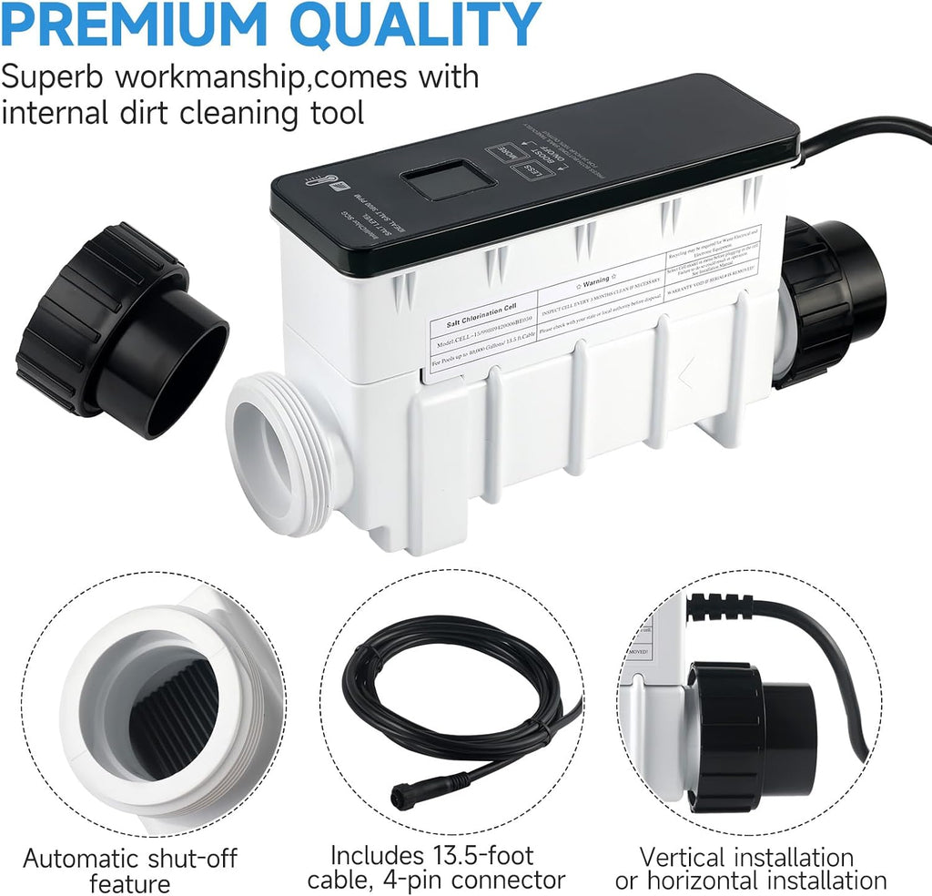 IC40 Swimming Pool Salt Cell Fit for Pentair IntelliChlor IC40 Replaces EC-520555 520555 - Suitable for up to 40,000-Gallon Saltwater Pool Chlorination Systems - Chlorine Generator