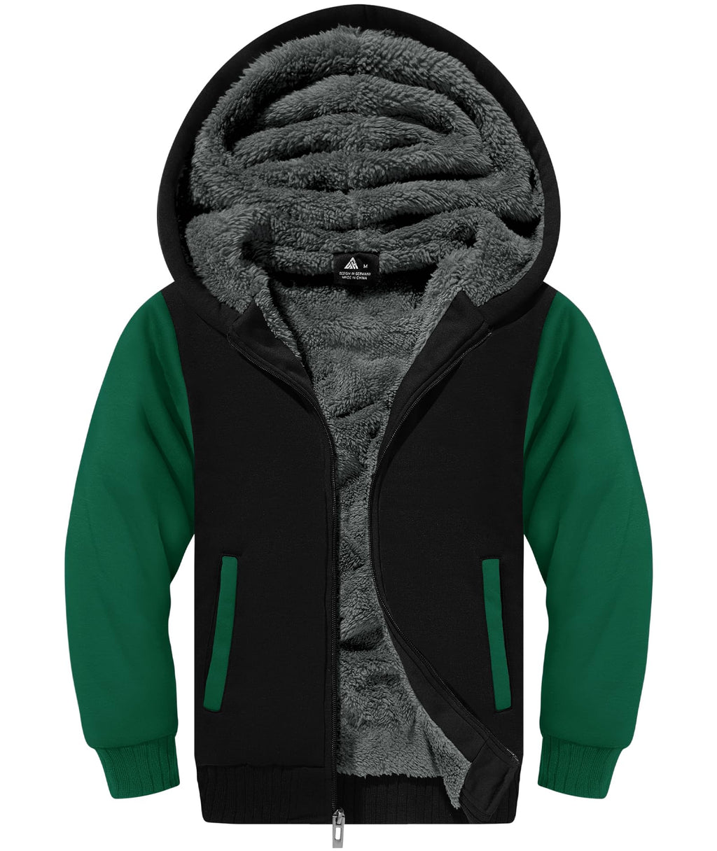 GEEK LIGHTING Boys Sherpa Lined Hoodie Kids Fleece Sweatshirt Full Zip Hooded Jacket