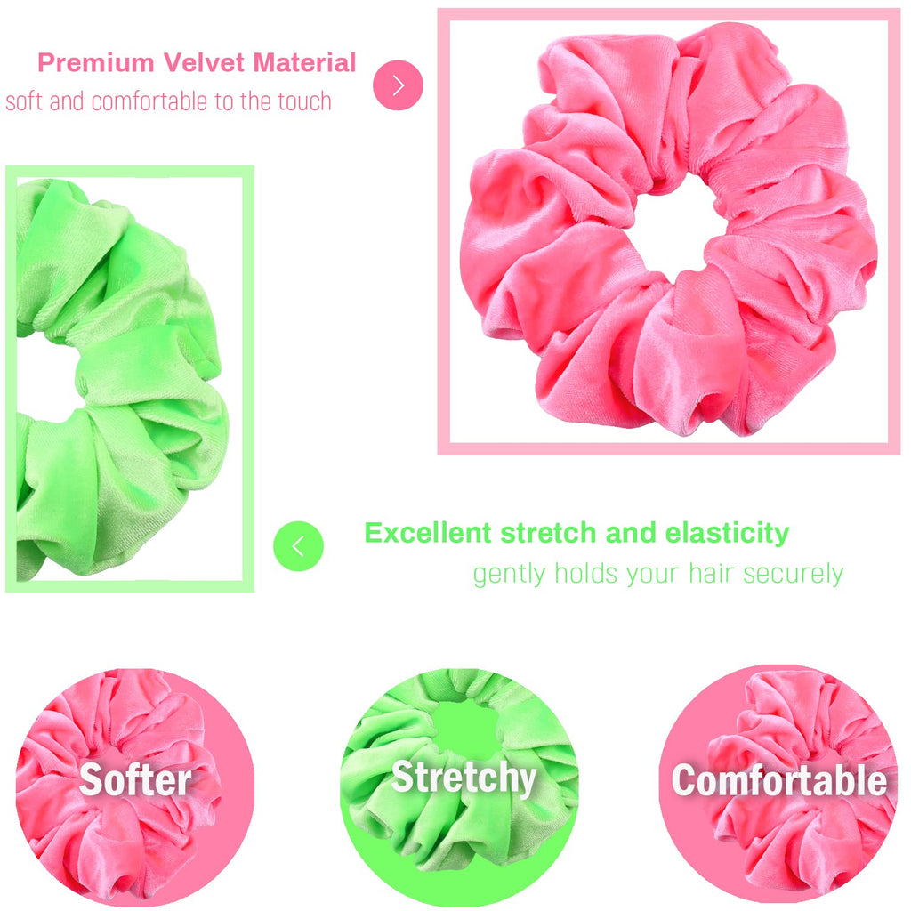 IVARYSS Extra Large Scrunchies for Women's Hair, Premium Satin Soft Jumbo Scrunchy, XL 6 inch Big Elastic Thick Band Hair Accessories, 4 Pack, Dots