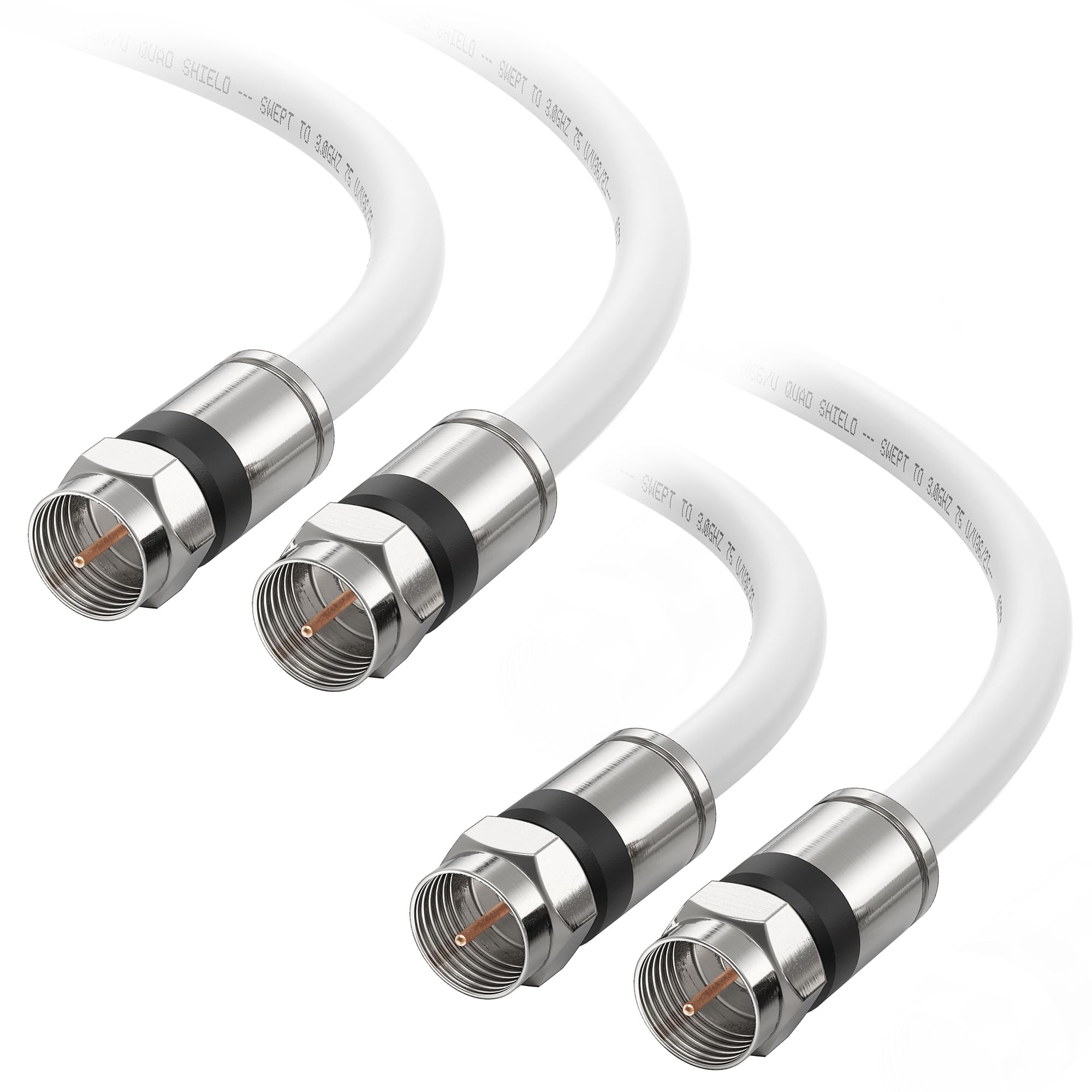 Cable Matters Short RG6 Coaxial Cable - 1.5ft, [CL2 Rated for in-Wall Use](CM) Quad Shield Coaxial Cable, RG6 Coax Cord for TV, Digital Router, Satellite Receiver and More, Black