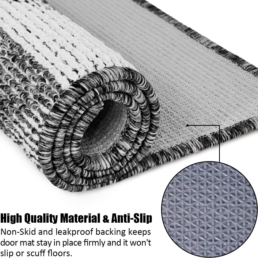 Indoor Doormat 24"x 36", Absorbent Front Back Door Mat Floor Mats, Rubber Backing Non Slip Door Mats Inside Mud Dirt Trapper Entrance Door Rug Carpet, Machine Washable Low Profile-Brown Time Cloister