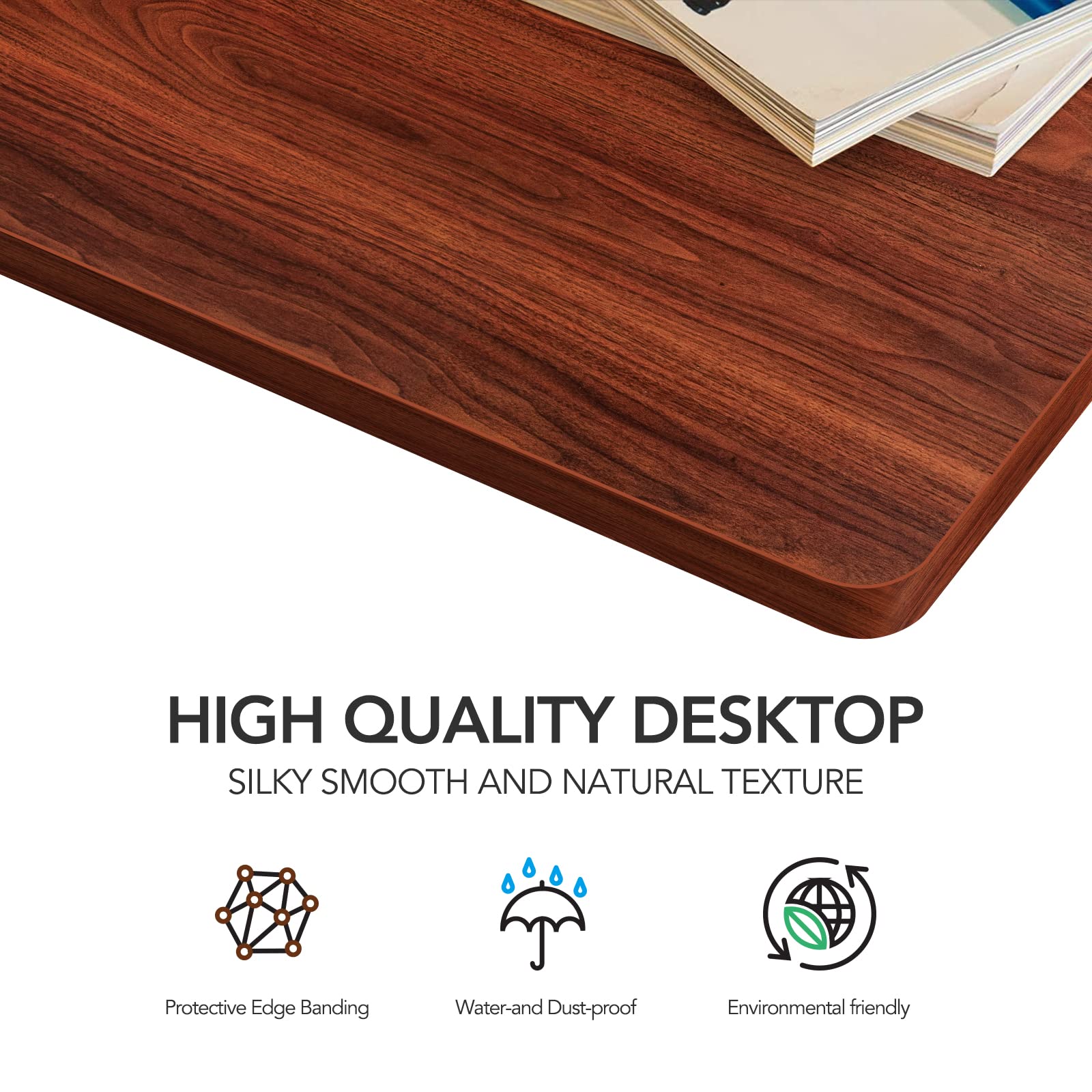SANODESK Whole-Piece Particle Board Table Top for Standing Desk Home Office Desk DIY, 40x24x1 Inch Black Desk Top