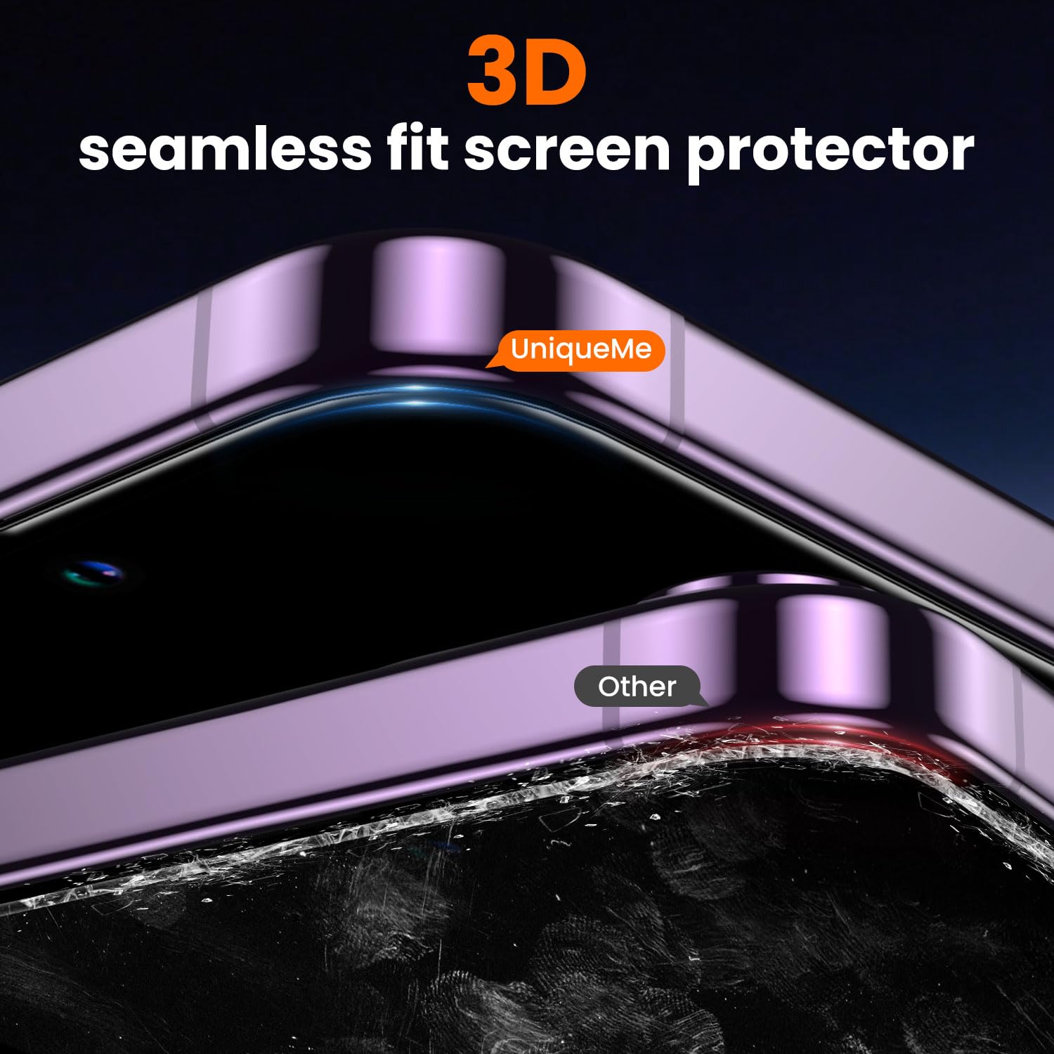 UniqueMe for iPhone 12 Pro Max Privacy Screen Protector - [Military Grade Shatterproof & 9H+ Hardness] Screen Protector 12 Pro Max Tempered Glass Full Coverage Protection, Easy to install, 2 Packs