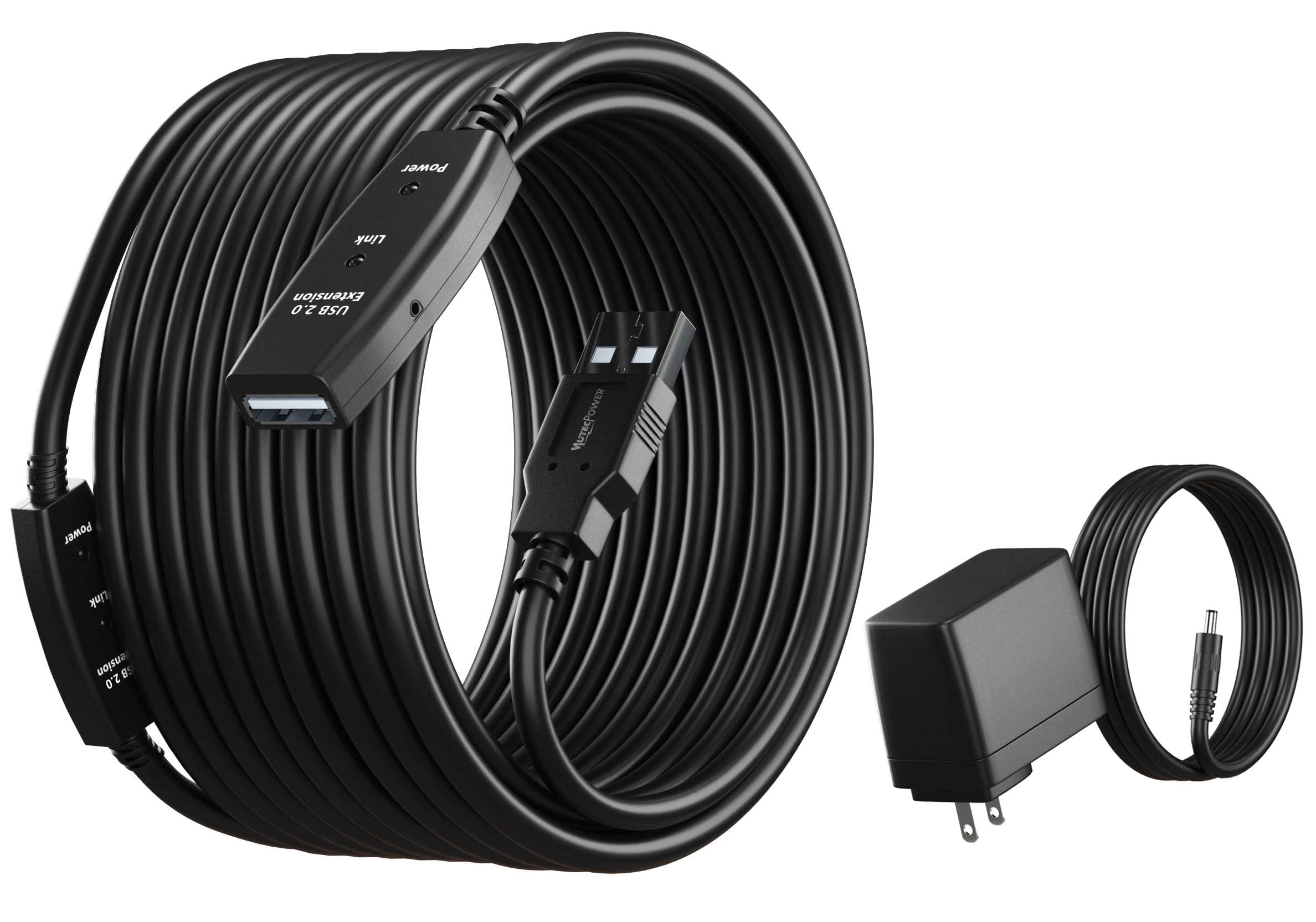 MutecPower 16 Feet Active USB Extension Cable 3.0 Male to Female with A Extension chipset Signal Booster - Active Extension/Repeater Cord 5 Meters / 16 Feet