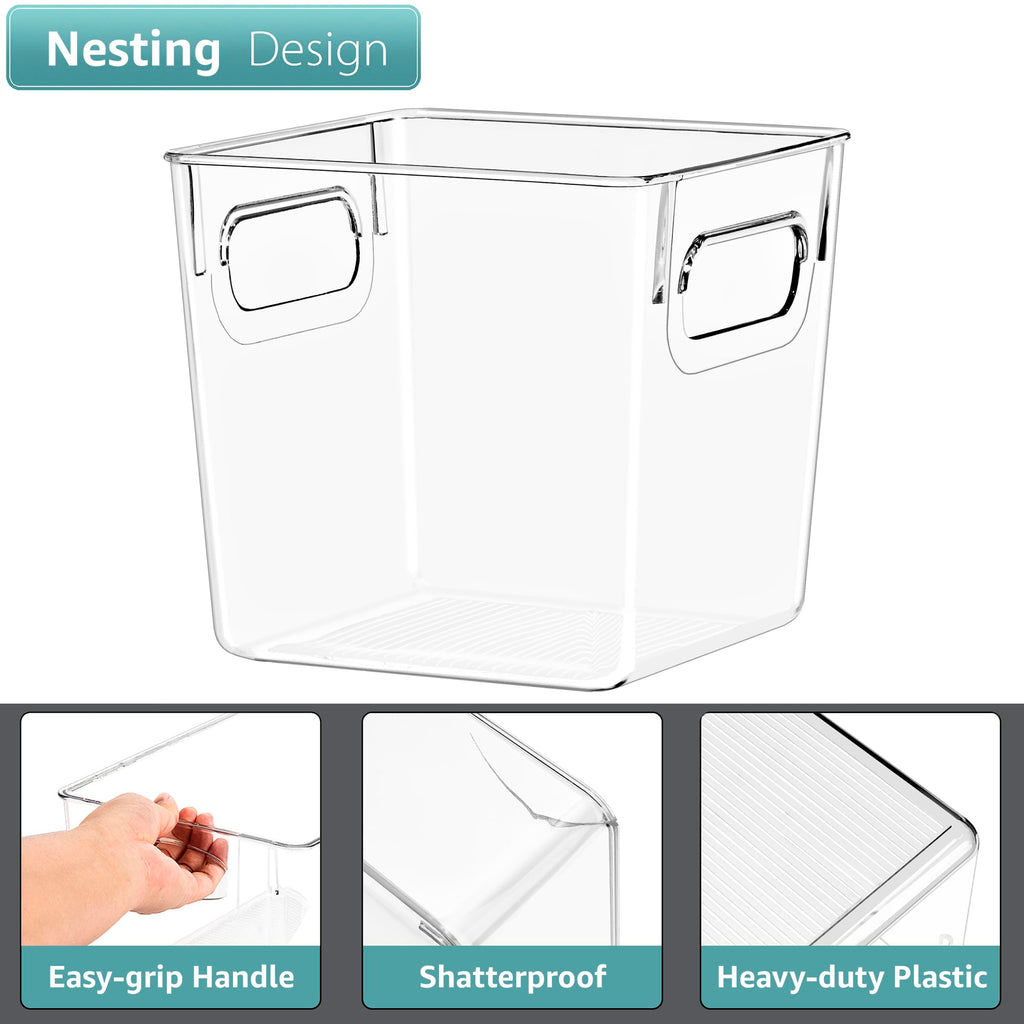 Sorbus Large Clear Plastic Storage Bins for Shelves, Clothes, with Handle - Clear Storage Bins, Drawer, Shelf, Closet, Pantry, Fridge, Freezer Organizer Bins, Closet Organizers and Storage (2 pack)