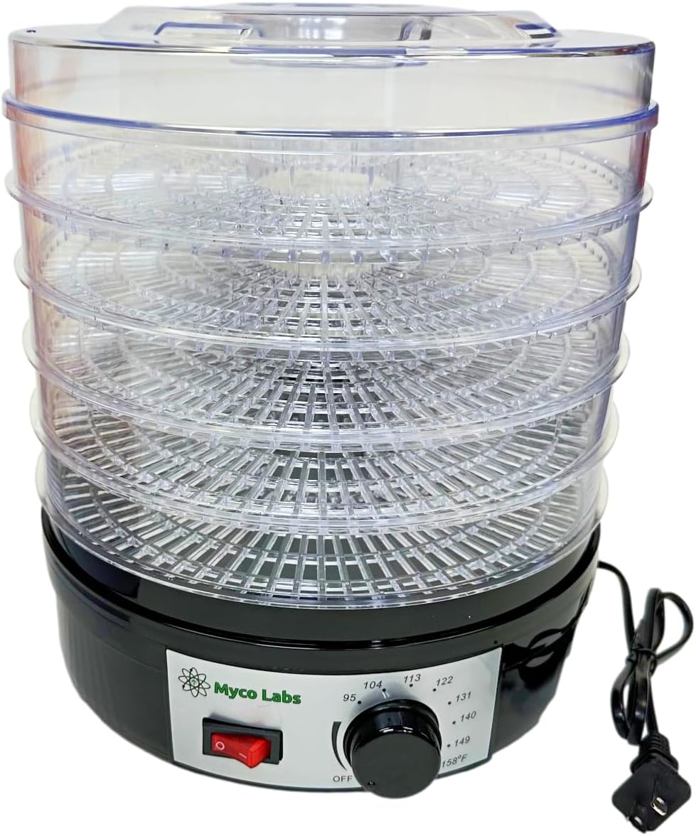 Myco Labs 350 Watt Mushroom Dehydrator with Adjustable Temperature Control and Extra Tall Trays