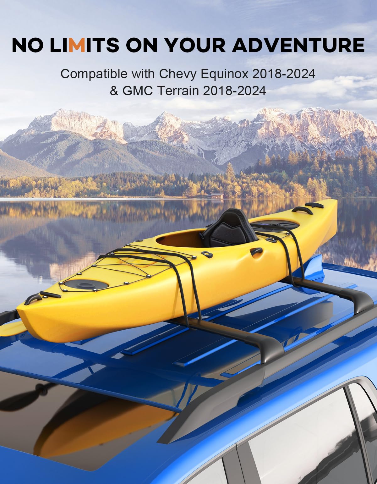 Wonderdriver Roof Rack Cross Bars 300lbs Compatible with Cadillac XT4 2019-2025,Heavy Duty All-Metal Aluminum Roof Rails Crossbars Cargo Canoe Black Rooftop Cargo Carrier Luggage.