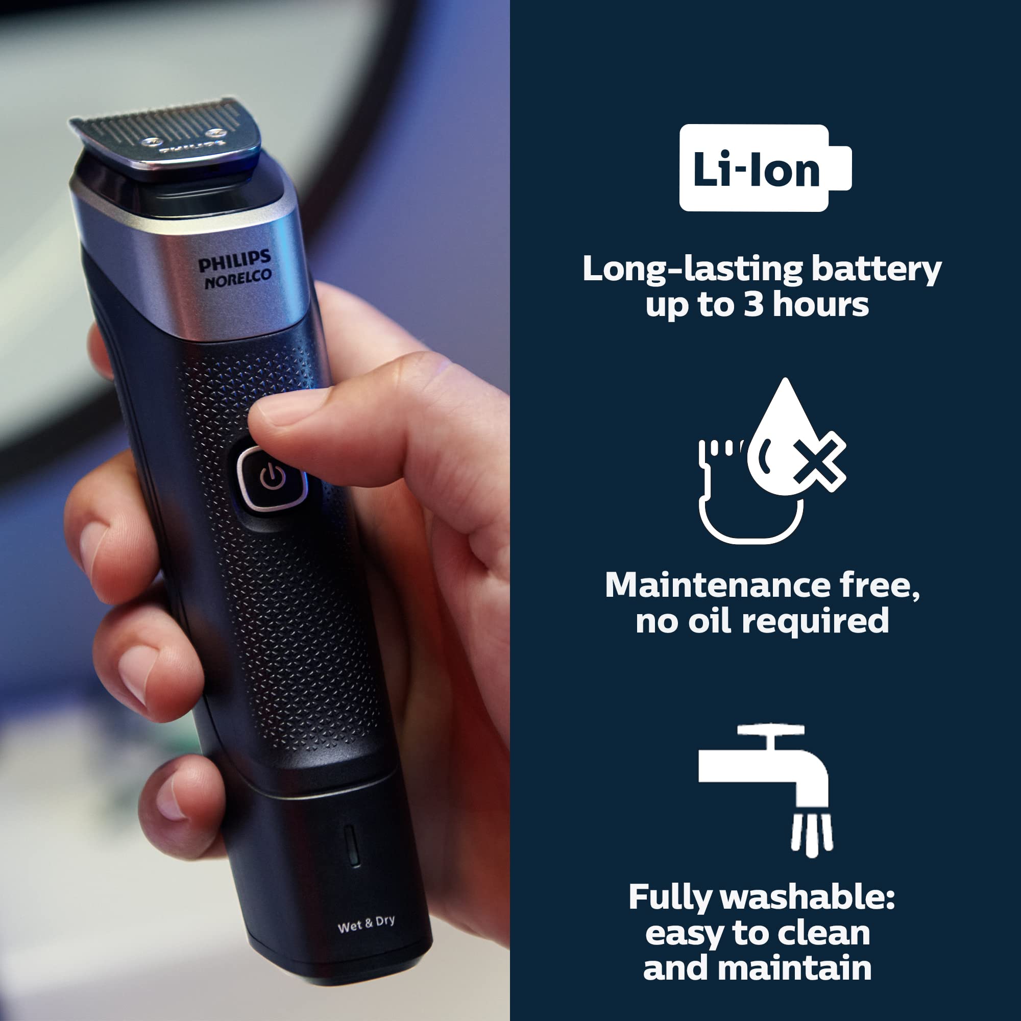 Norelco Philips Multigroom Series 5000 (MG5750/49) 18 Piece, Beard Face, Hair, Body Hair Trimmer for Men - NO Blade Oil