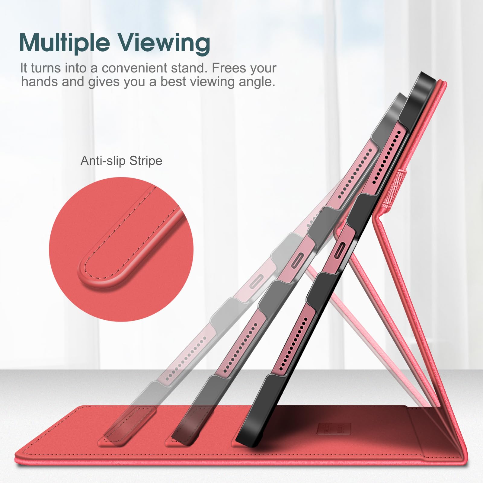 Fintie Case for iPad (A16) 11th Generation 11 Inch (2025), iPad 10th Generation 10.9 Inch (2022), Multi-Angle Viewing Protective Stand Cover with Pencil Holder & Pocket, Black