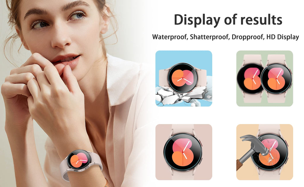 Suoman 4-Pack for Samsung Galaxy Watch 4 Classic 46mm Tempered Glass Screen Protector for Galaxy Watch 4 Classic 46mm Smartwatch [2.5D 9H Hardness] [Anti-Scratch]