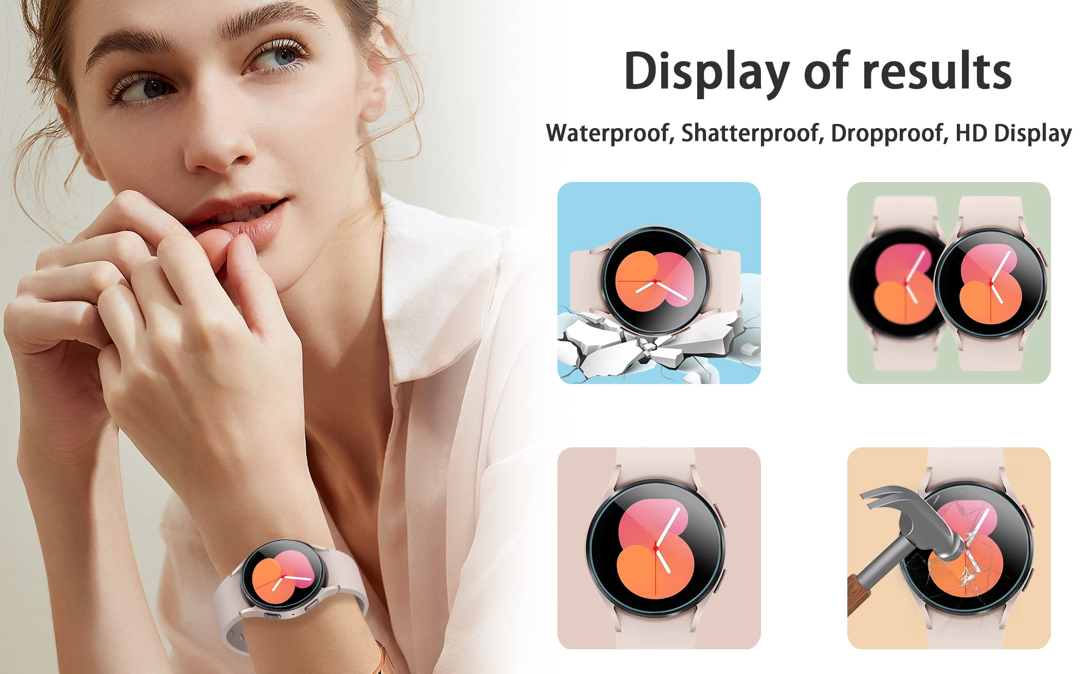 Suoman 4-Pack for Samsung Galaxy Watch 4 Classic 46mm Tempered Glass Screen Protector for Galaxy Watch 4 Classic 46mm Smartwatch [2.5D 9H Hardness] [Anti-Scratch]