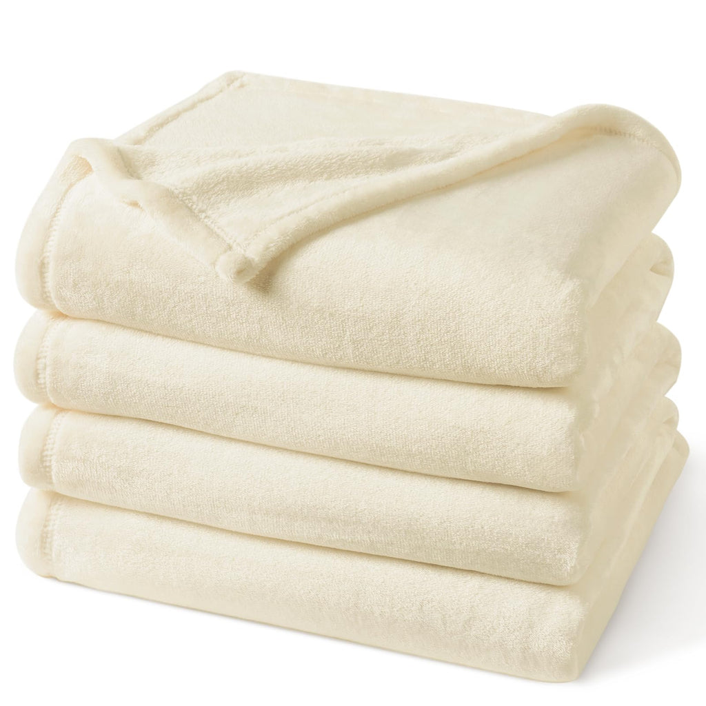 PHF Oversized King Big Fleece Blanket 120"x120", No Shed No Pilling Extra Large Soft Blanket, Giant 10'x 10' Lightweight for Bed, Sofa Travel and Camping, Suitable for All Season, Beige
