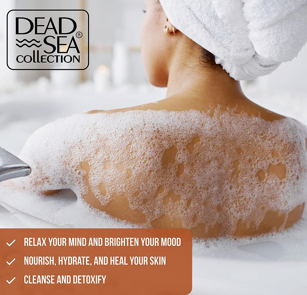 Dead Sea Collection Bubble Bath with Almond Vanilla for Women and Men - Sweet Almond Oil and Dead Sea Salt - Nourishing and Moisturizing Skin - Pack of 2 (67.6 fl.oz)