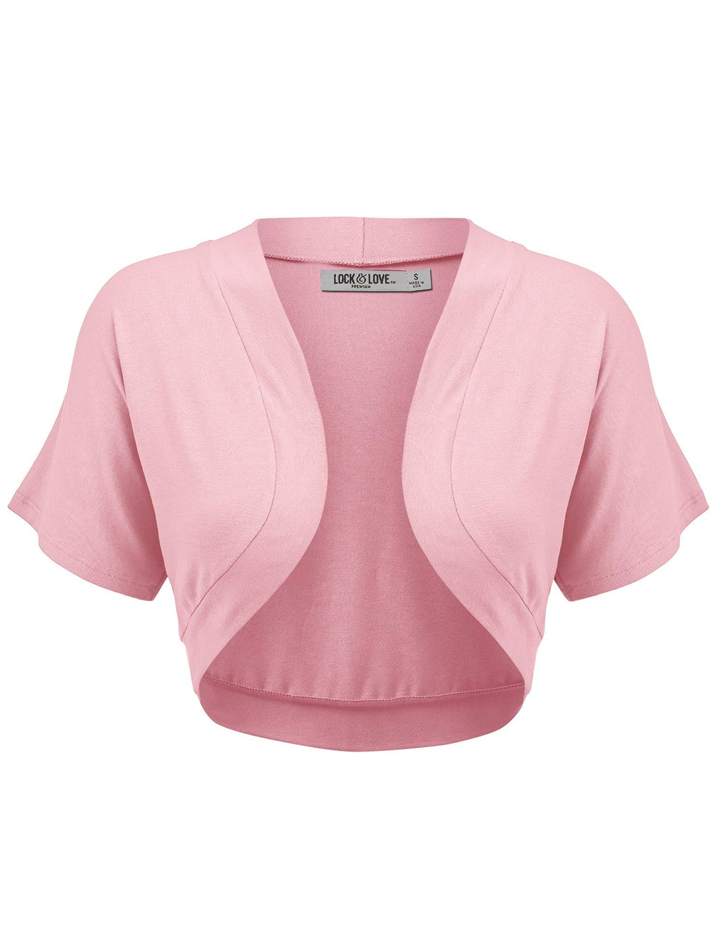 Lock and Love Women's Versatile Open Front Lightweight Short Sleeve Bolero Shrug