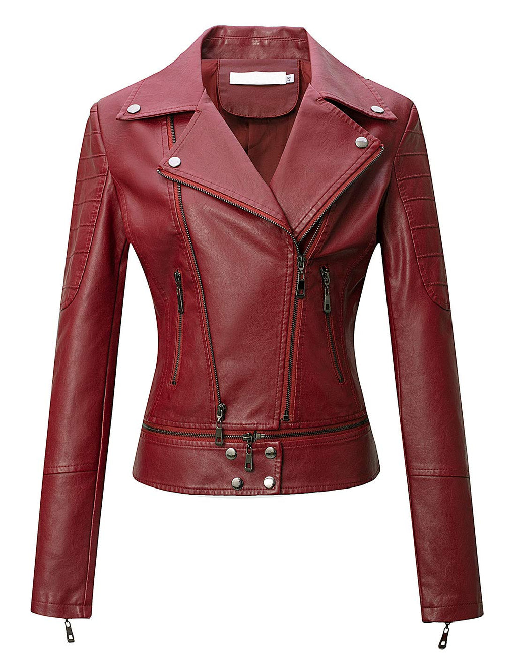 Tanming Women's Faux Leather Moto Biker Short Coat Jacket
