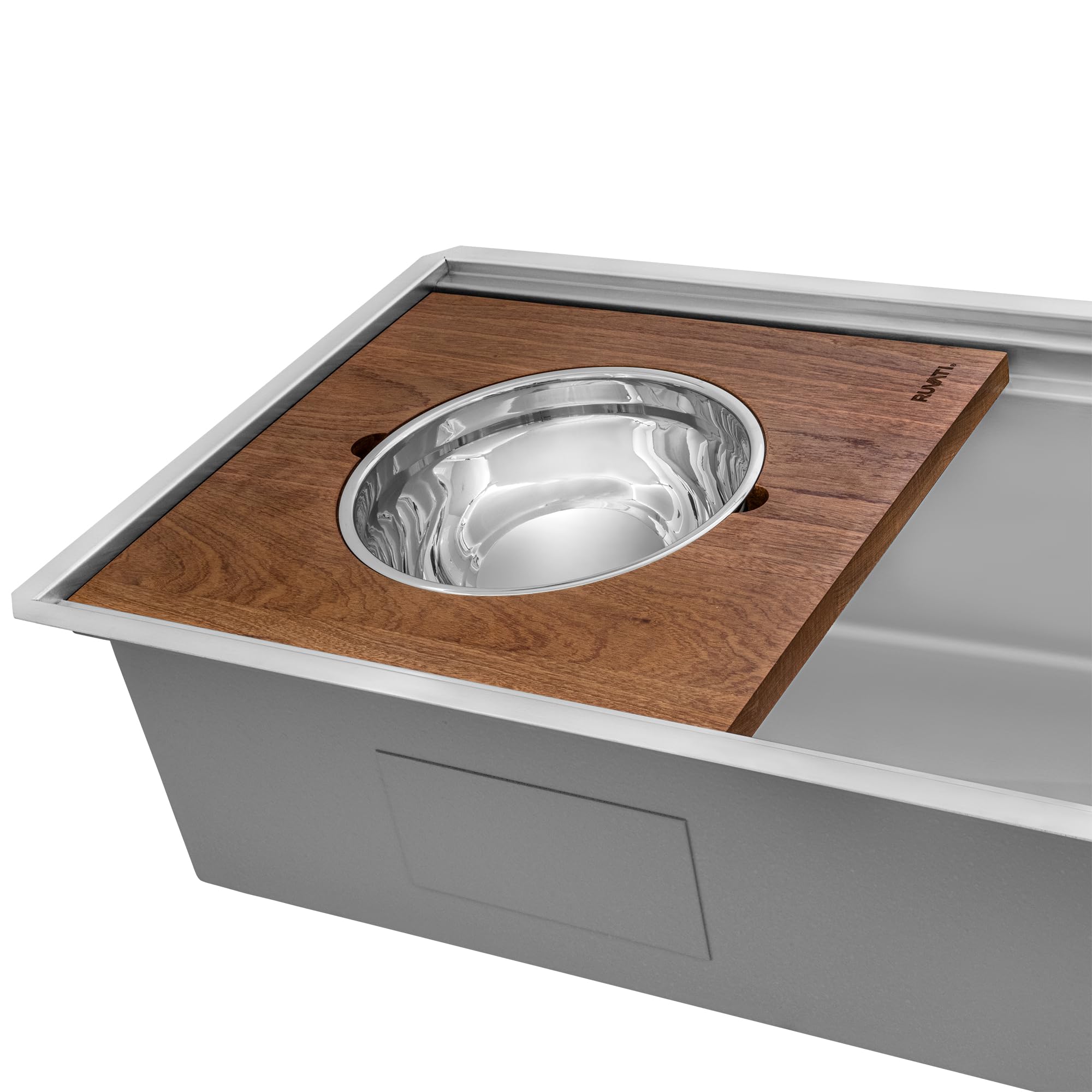 Ruvati 33-inch Workstation Kitchen Sink - Dual Tier Double Bowl Kitchen Sink - Low Divide Undermount Sinks - 16 Gauge Stainless Steel Kitchens Sinks - RVH8255