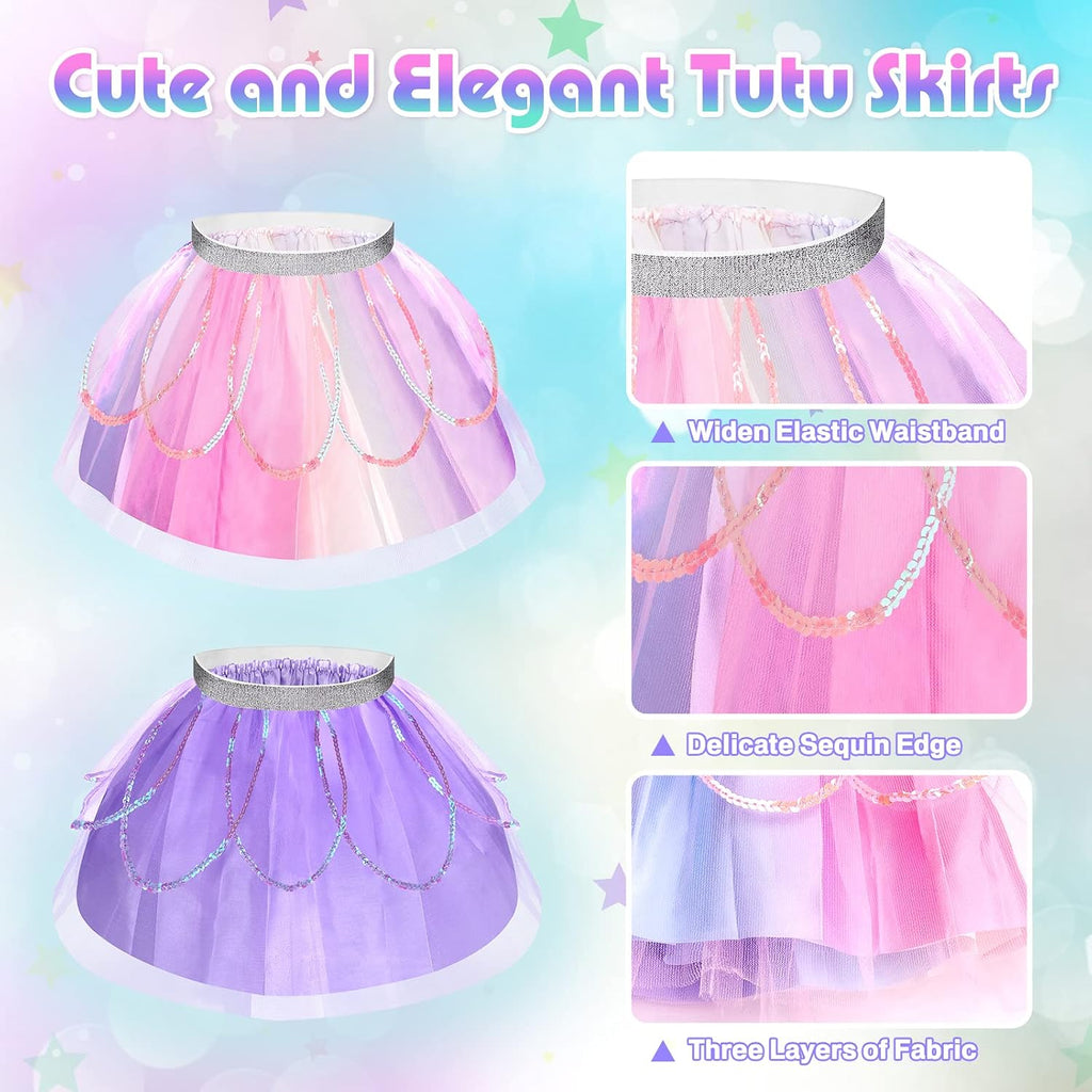 Princess Dress Up for Girls 3-6, Toddler Dress Up Clothes, Unicorn & Flower Hairbands, Princess Shoes Toy, Tutu, Wings, Jewelry, Pretend Play Toddler Girl Toys for Halloween Christmas Birthday Gifts