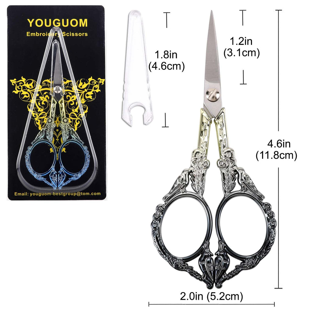 YOUGUOM Small Craft Scissors, Little Travel Sharp Embroidery Scissors All Purpose, Straight Tips Mini Sewing Shears, Precision Detail Thread Cutting Snips