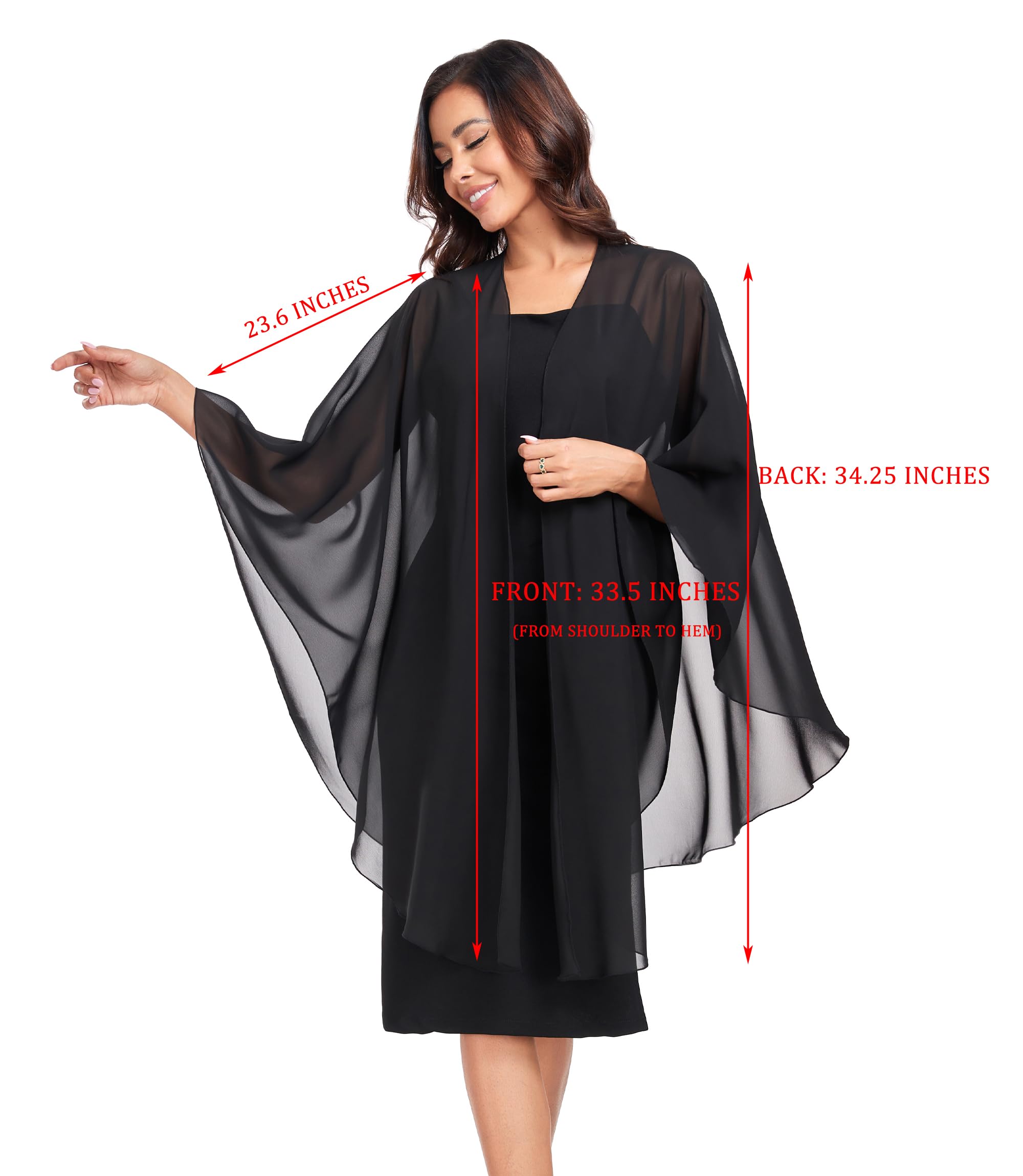 TONGFANTFL Shawls Wraps for Evening Wedding Party Chiffon Scarf Soft Bridal Wraps Wedding Guest Shawl Coverage