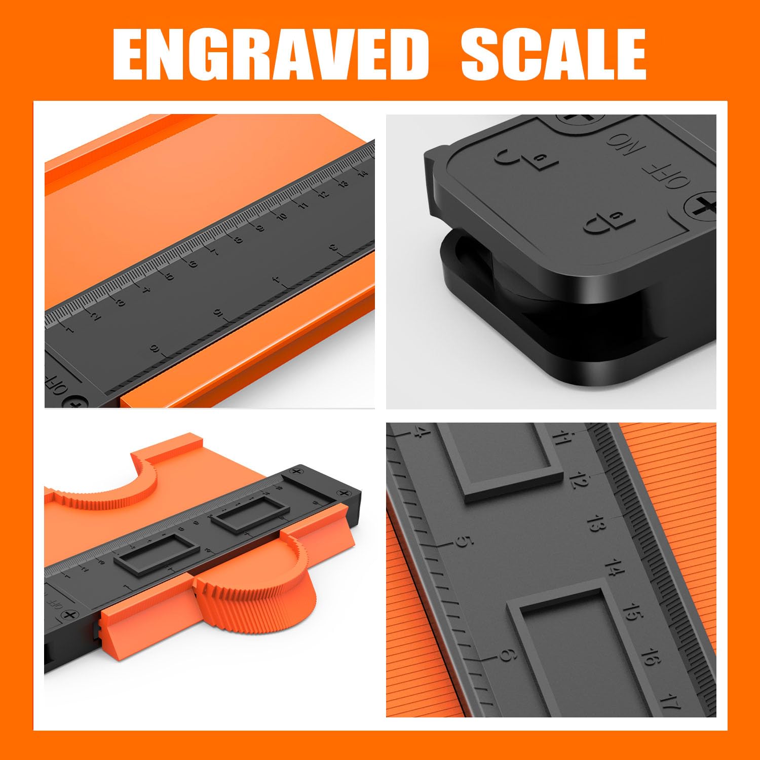 Zozen 2Pack Contour Gauge, Engraved Scale - Not Fade, 10'' and 6'' Contour Gauge Profile Tool Duplicator with Lock, Measure Copy Tool, Cool Gadgets for Men, Gifts for Men Dad Husband.