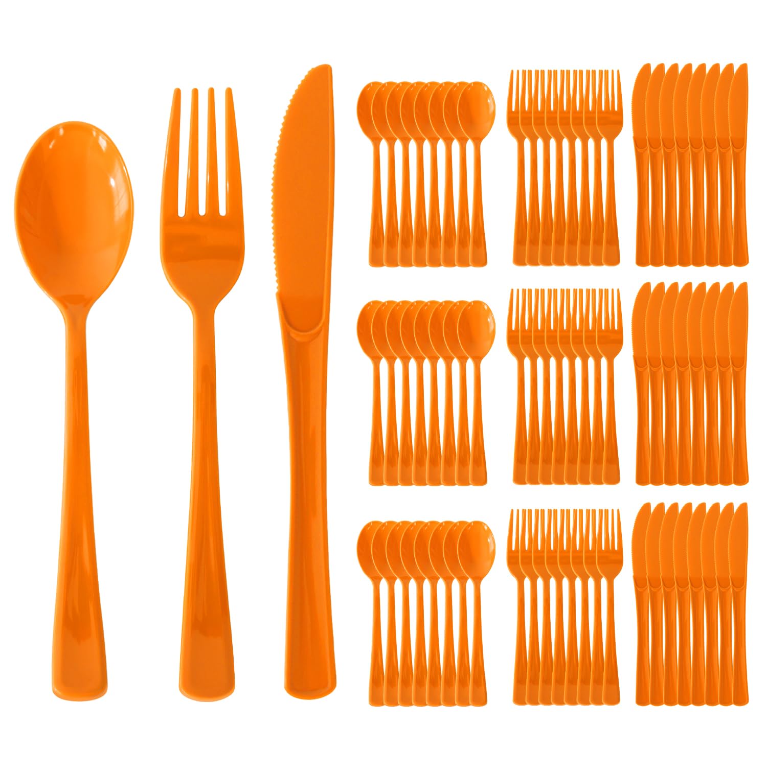 150 Pack Plastic Silverware,Disposable Cutlery Set Heavy Duty Utensil Sets 50 Forks 50 Knives 50 Spoons for Brithday, Wedding,Home School Party Picnics Restaurant Outdoor Events (Black)