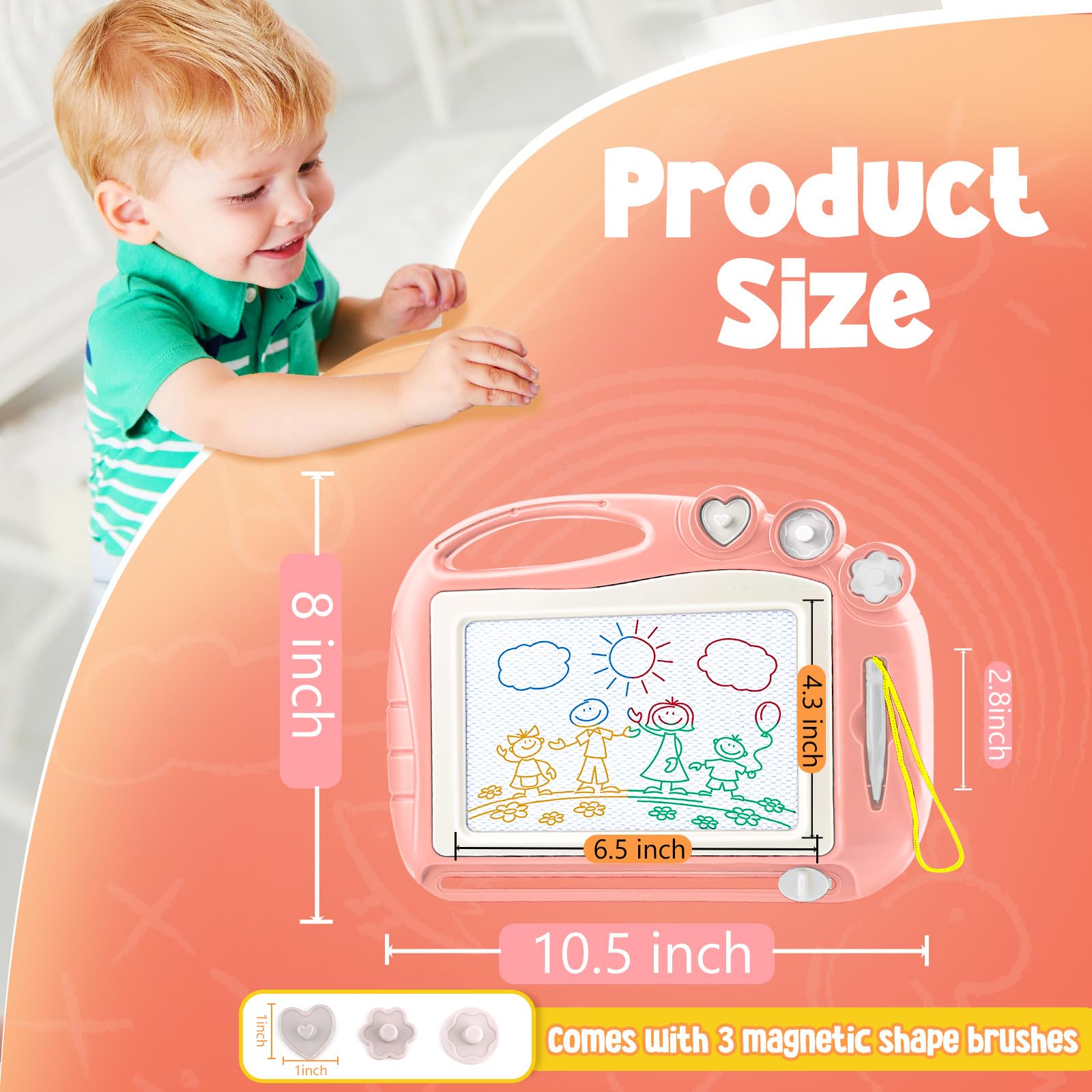 Magnetic Drawing Board, Toddler Toys for Age 1 2 3 Boys Girls, Toddler Drawing Board, Birthday Easter Christmas Halloween Kids Toy Gifts for Boys and Girls