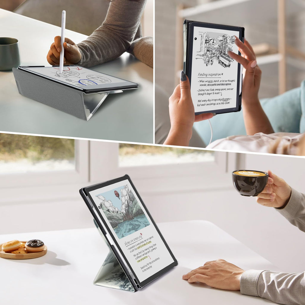 CoBak Stand Case for Kindle Scribe - Premium Folio Leather Cover with Pen Holder, Auto Sleep/Wake - Compatible with 10.2 Inch Kindle Scribe (2022/2024 Release)