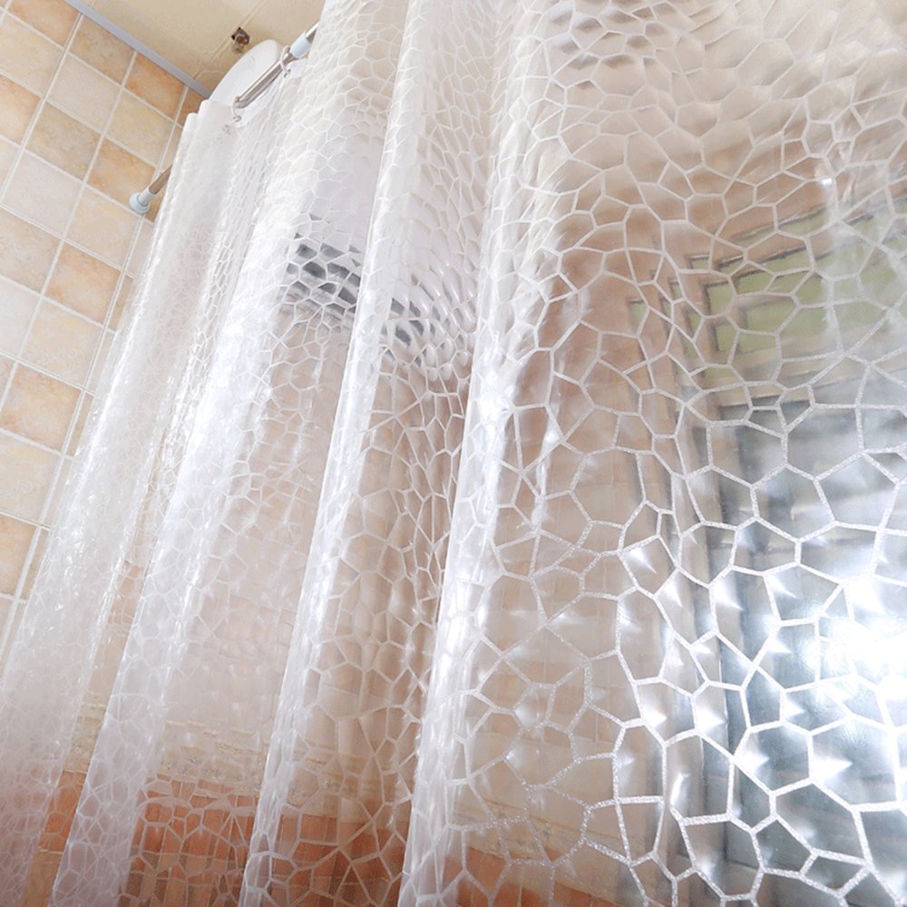 AooHome Eva Small 36x72 Inches Shower Liner, See Through Clear 8 Gauge Bathroom Curtain with Hooks, Bottom Magnets, Water Repellent, Heavy Duty, Rust Proof Grommets