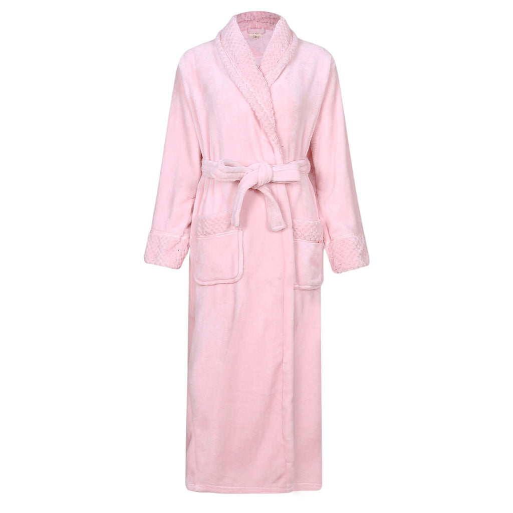 Richie House Women's Plush Soft Warm Fleece Bathrobe Robe RH1591