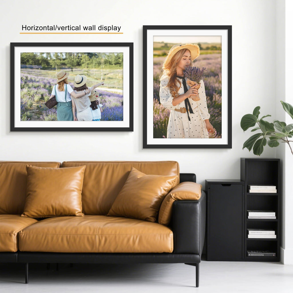 Picrit 24x34 Black Poster Frame 7 Pack, Display Pictures 20x30 Picture with Mat or 24 x 34 without Mat for Horizontal or Vertical Wall Mounting, Wall Gallery Photo Frames