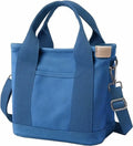 Small Tote Bag with Zipper, 2024 Canvas Multi-Pocket Crossbody Bag Shoulder Bag Satchel Hobo Bag Messenger Bag
