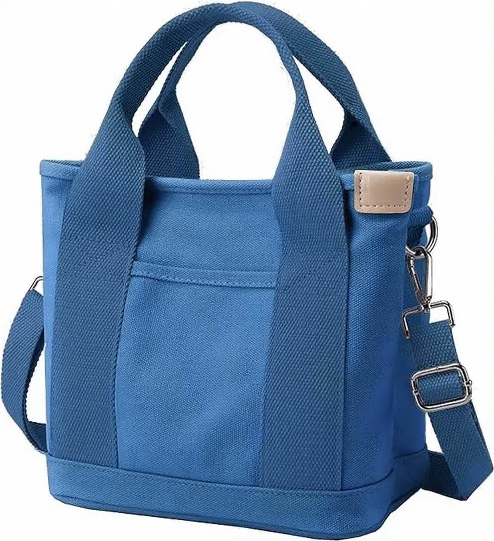 Small Tote Bag with Zipper, 2024 Canvas Multi-Pocket Crossbody Bag Shoulder Bag Satchel Hobo Bag Messenger Bag