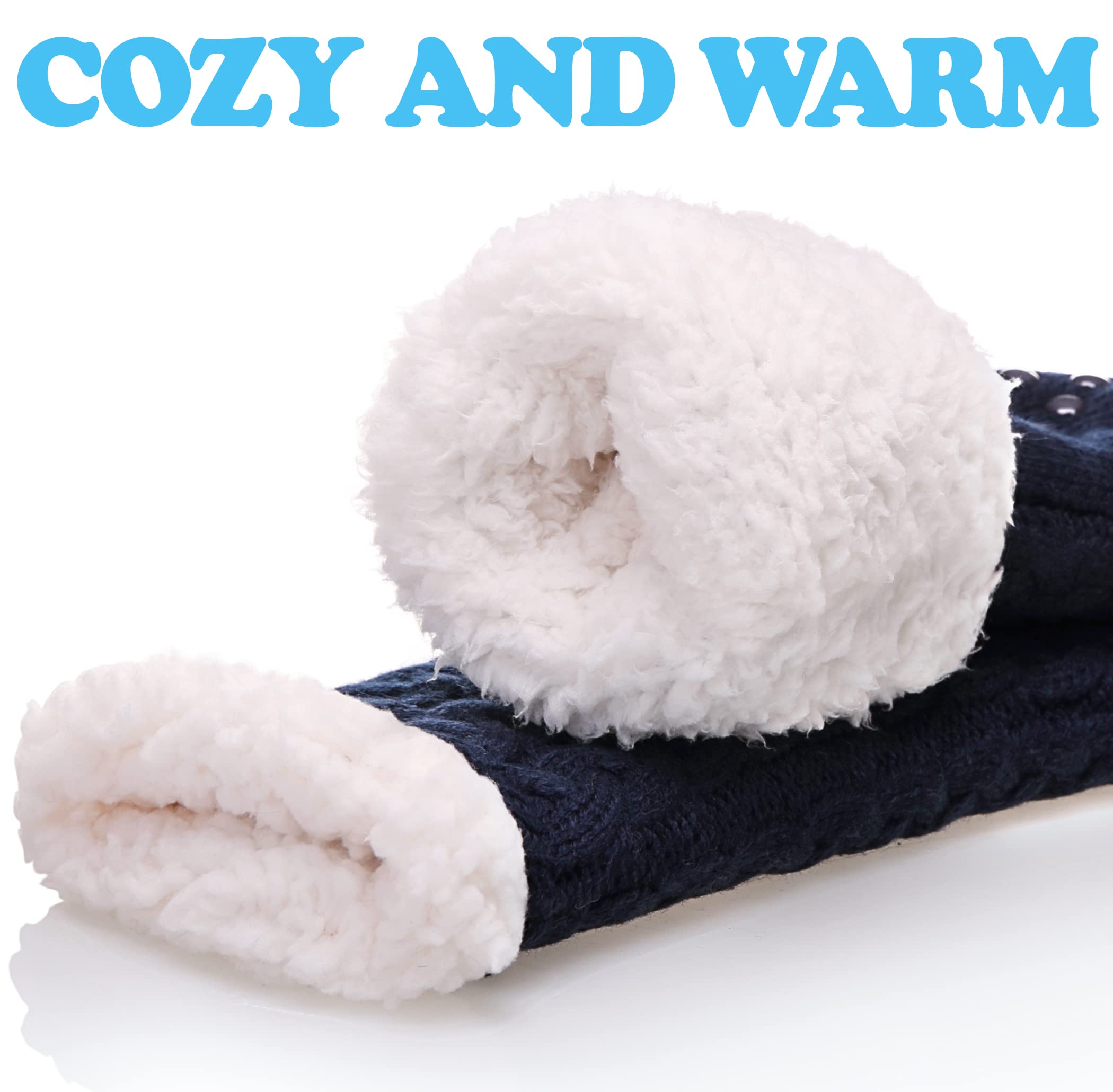 SDBING Women's Winter Super Soft Warm Cozy Fleece Lined Fuzzy Slipper Socks with Grippers