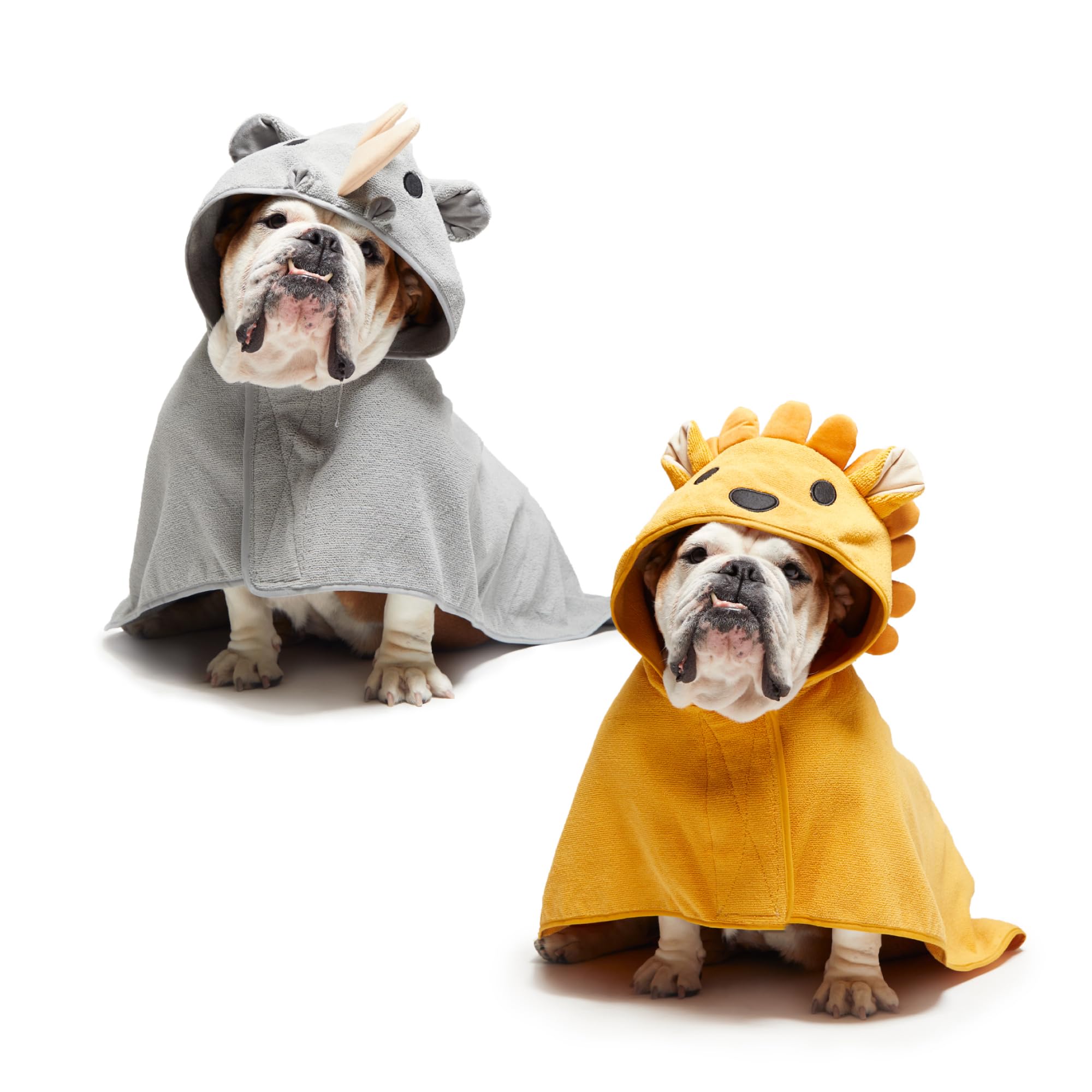 Barkbox Dog Bathrobe Fast Drying with Hook and Loop Closure & Wrap Tie Snuggle, Cute Dogs Clothes, Easy to Clean, Machine Washable, Dog Coats and Tumble Dry Low - Bunny, Medium