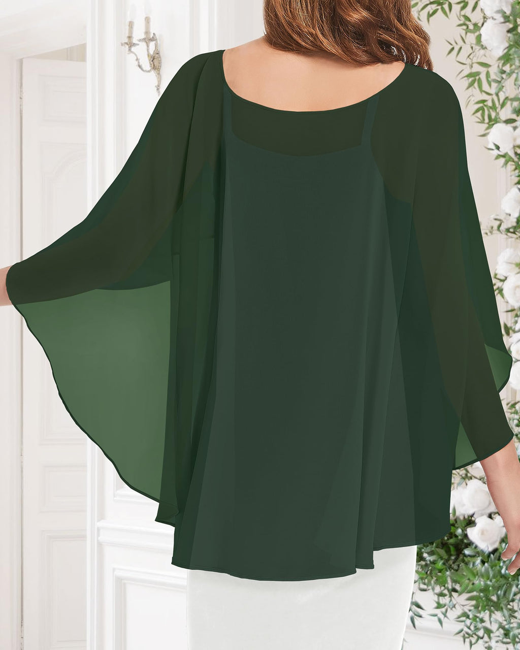 Womens Capelets Shawls and Wraps for Evening Dress Chiffon Capes Wedding Cover Up