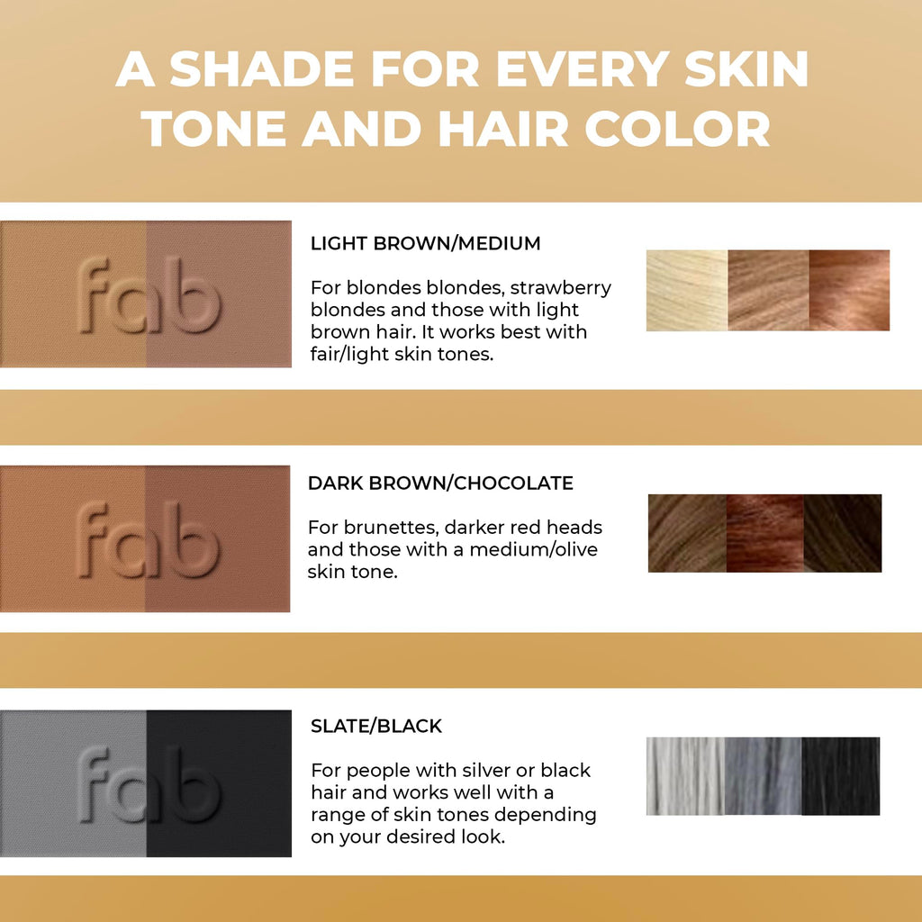 Fab Brows Duo Eyebrow Kit, Ultimate Brow Stencil Kit with Compact Powder Mirror and Eyebrow Shaper, Waterproof Eyebrow Makeup Kit Contour Palette, Eyebrow Cosmetics, (Dark Brown/Chocolate Brown)